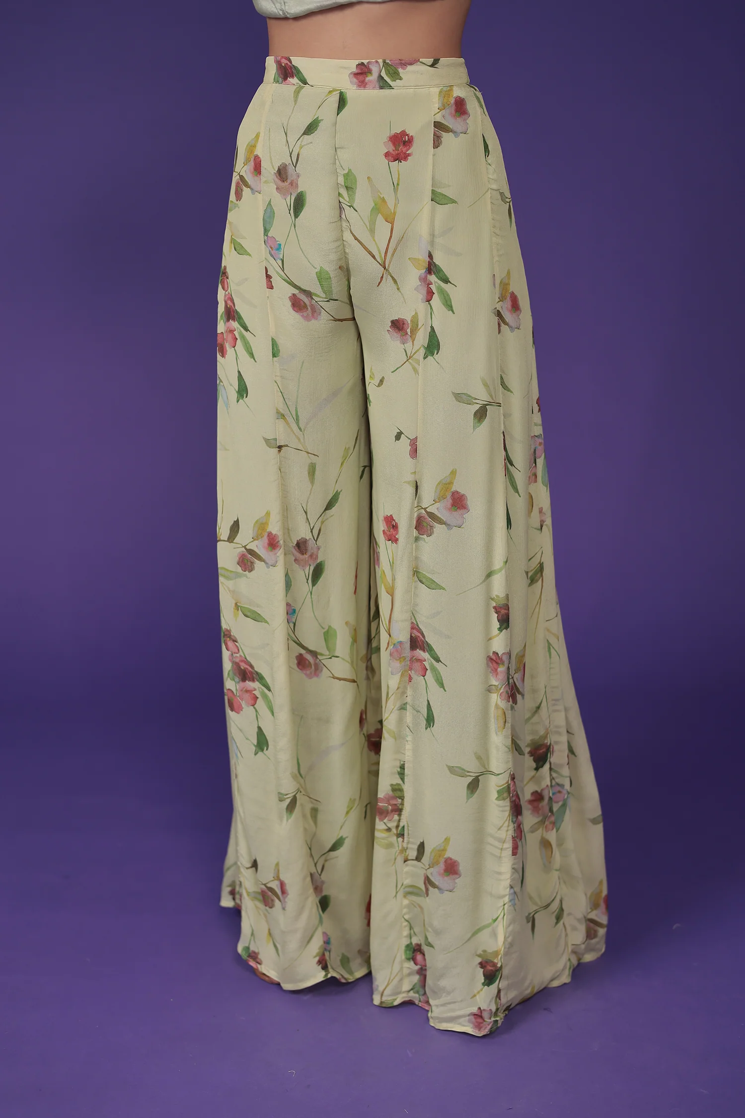 Printed Chinon Silk Suit with Embellished work - Image 5