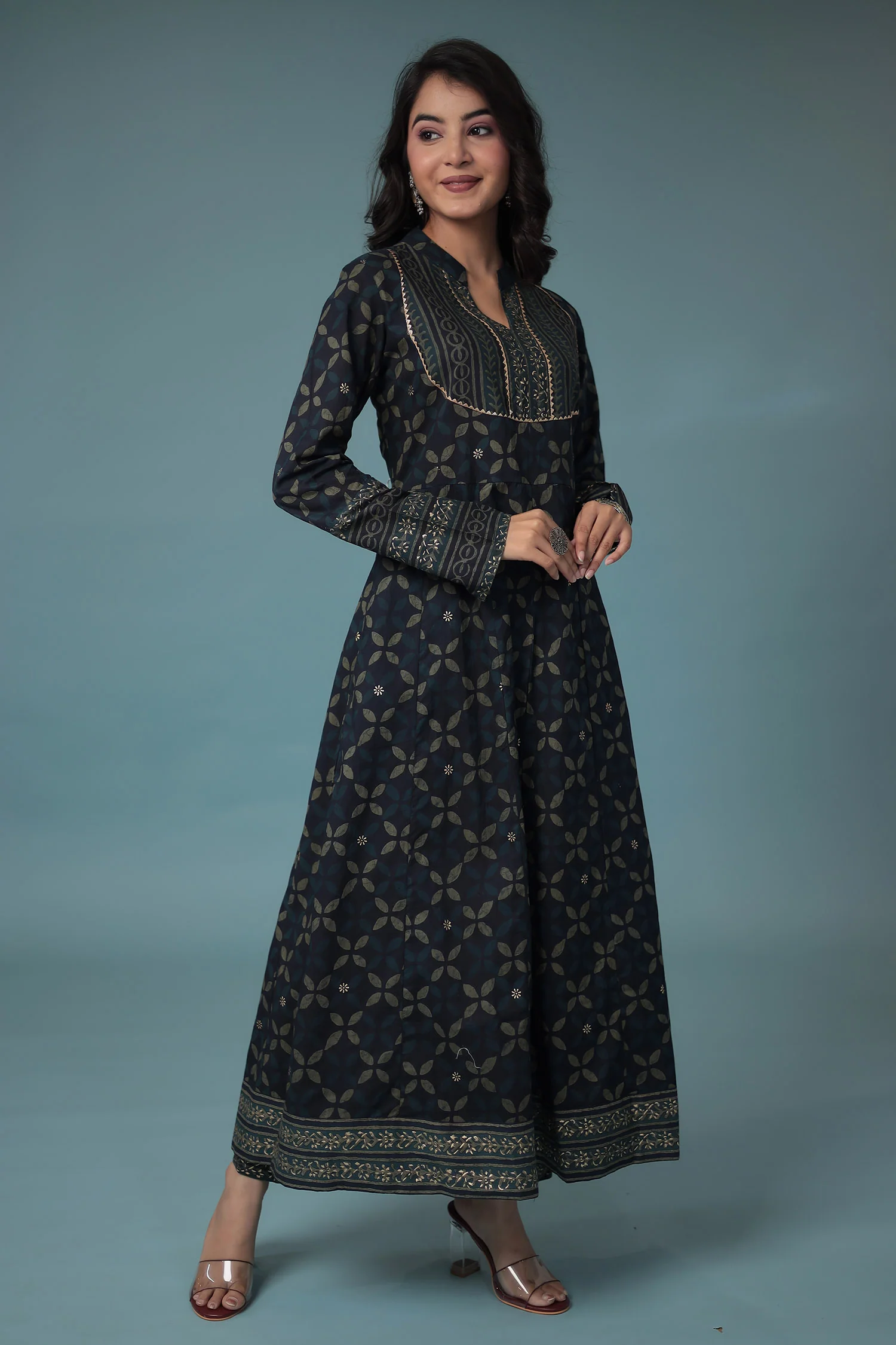Printed Cotton Kurta Set Stitched - Image 3