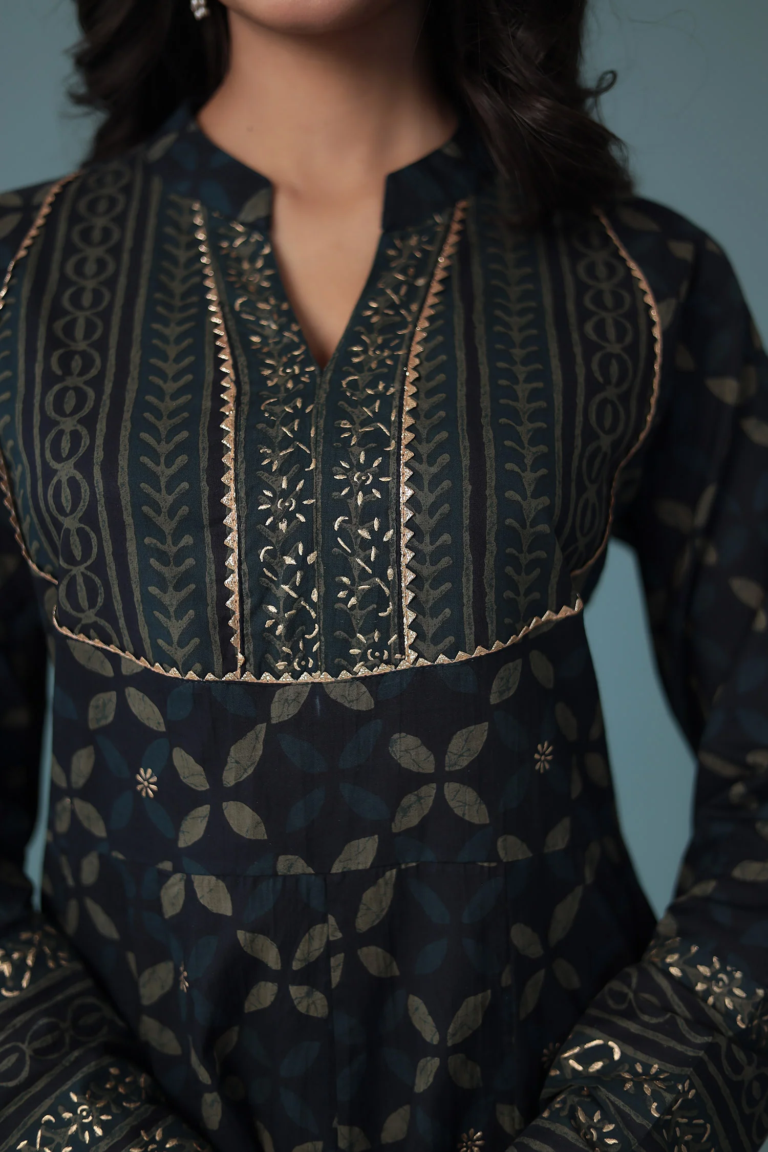 Printed Cotton Kurta Set Stitched - Image 4
