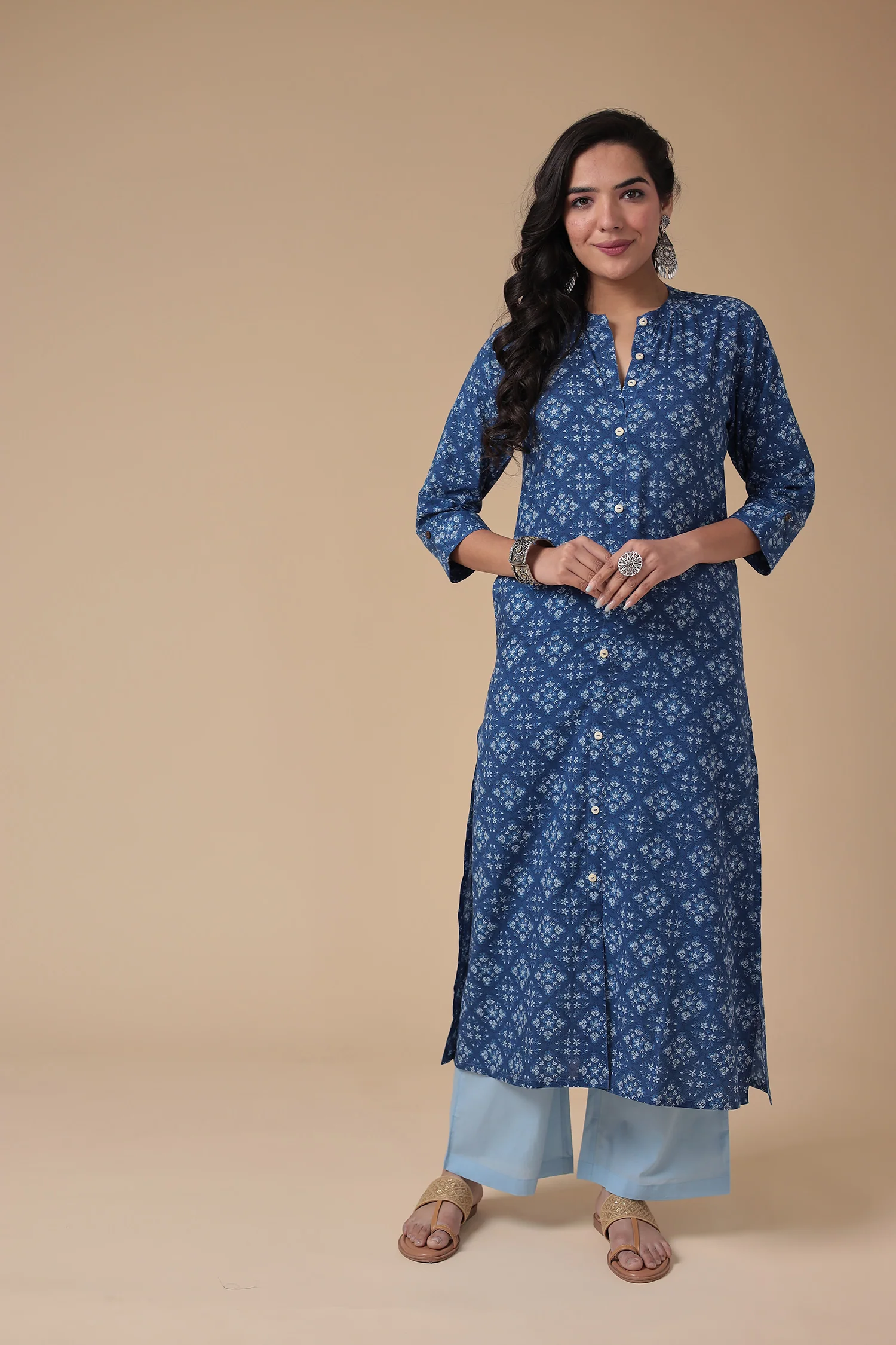 Printed Cotton Kurta Set Stitched - Image 6
