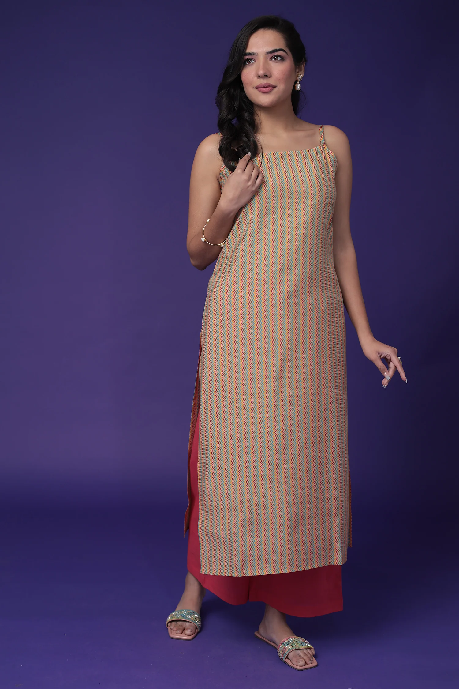 Printed Cotton Kurta Set Stitched - Image 6