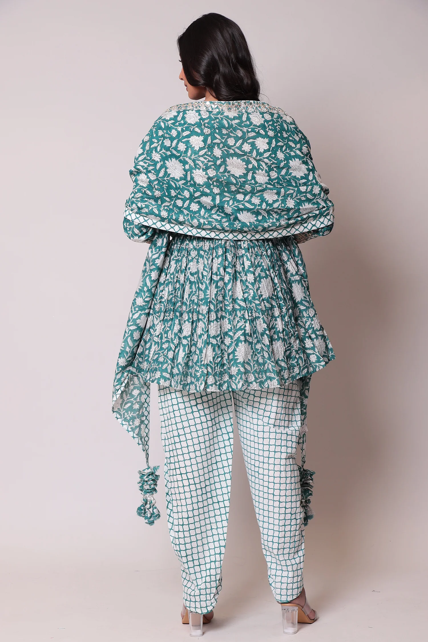 Printed Cotton  Suit  with Gota Patti work. - Image 5