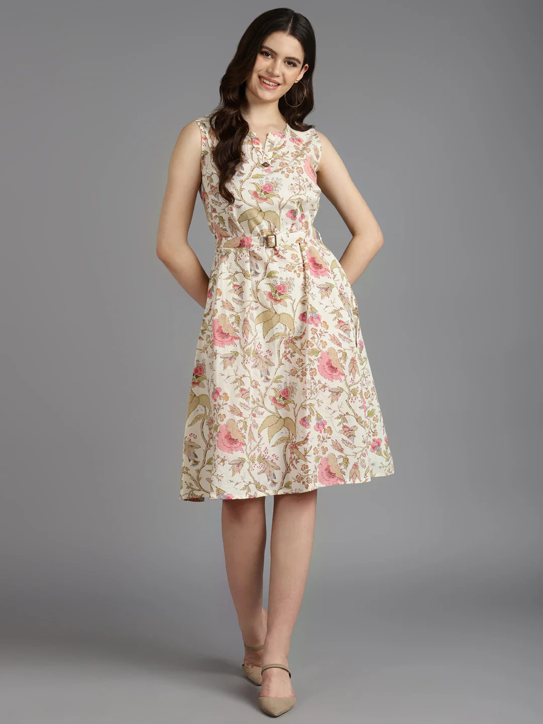 Printed A- Line Cotton Western Dress - Image 17