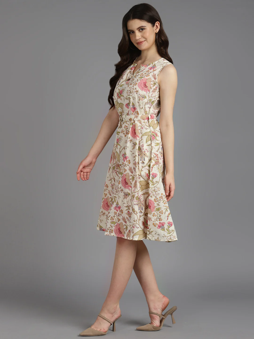 Printed A- Line Cotton Western Dress - Image 22