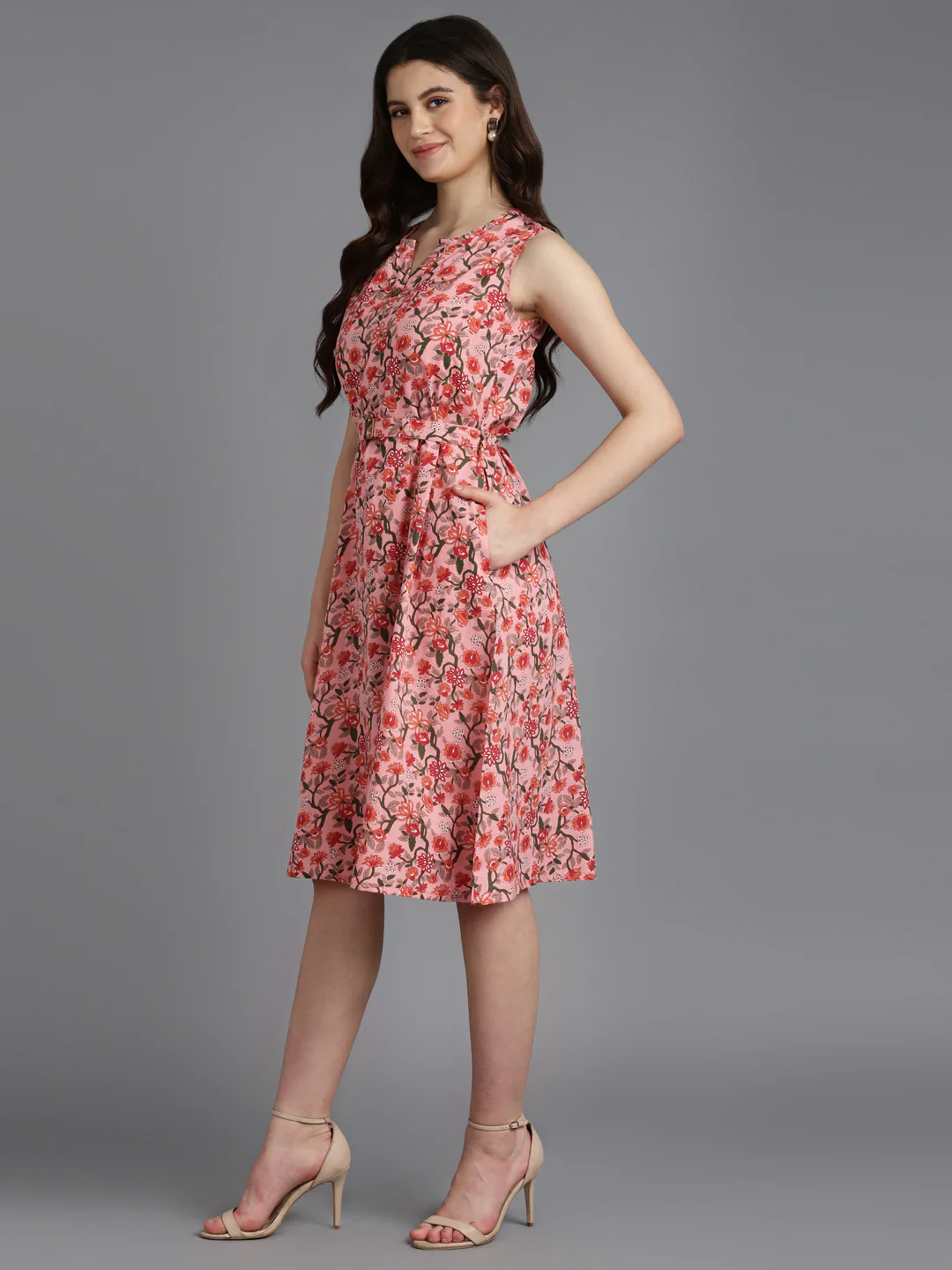 Printed A- Line Cotton Western Dress - Image 5