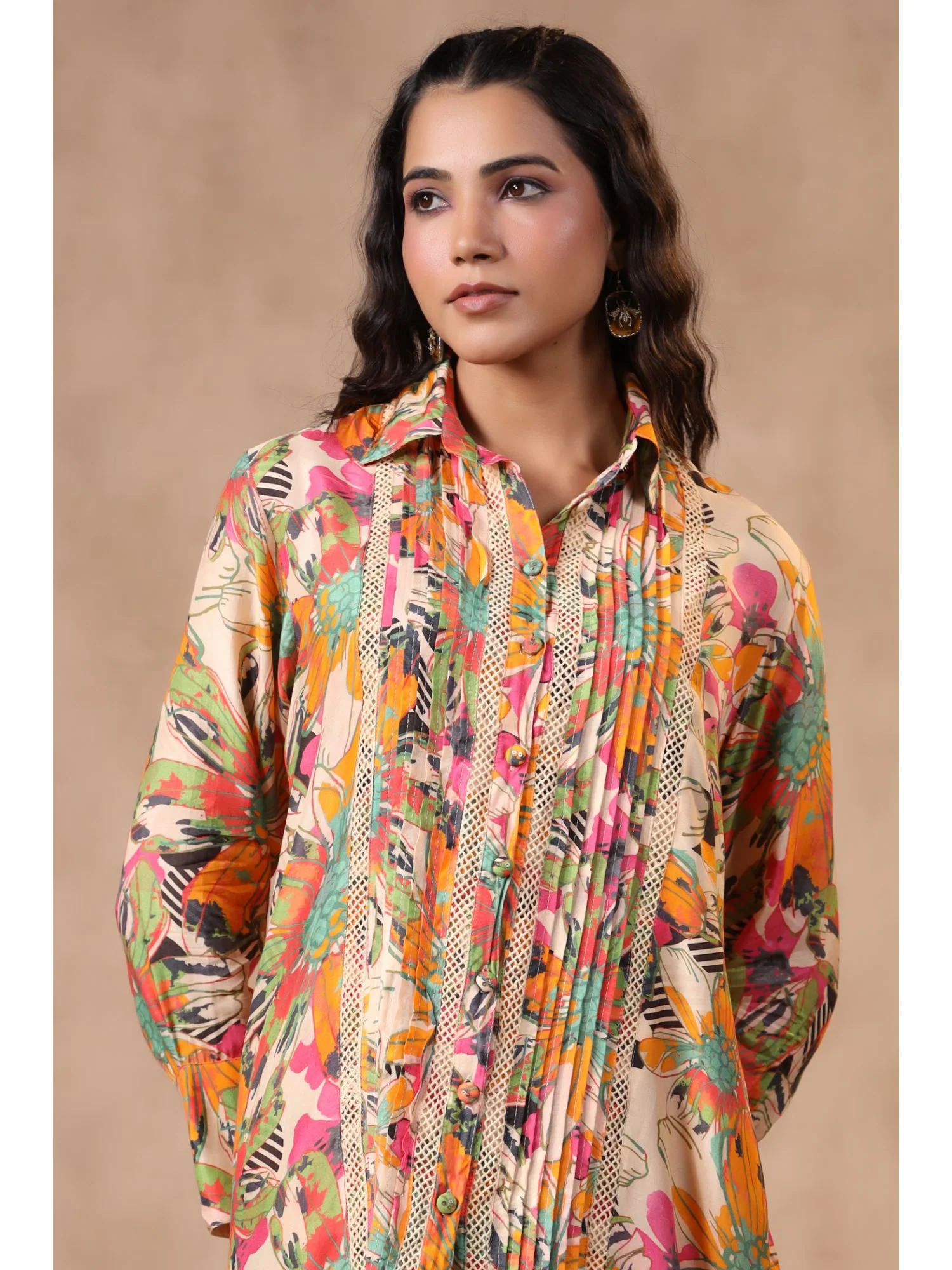 Printed Embroidered Muslin Co Ord Set - Image 2