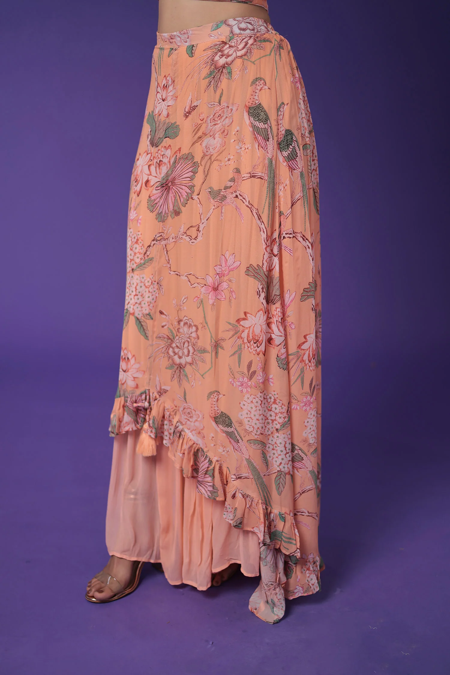 Printed Georgette Indowestern with Embroidered work - Image 8
