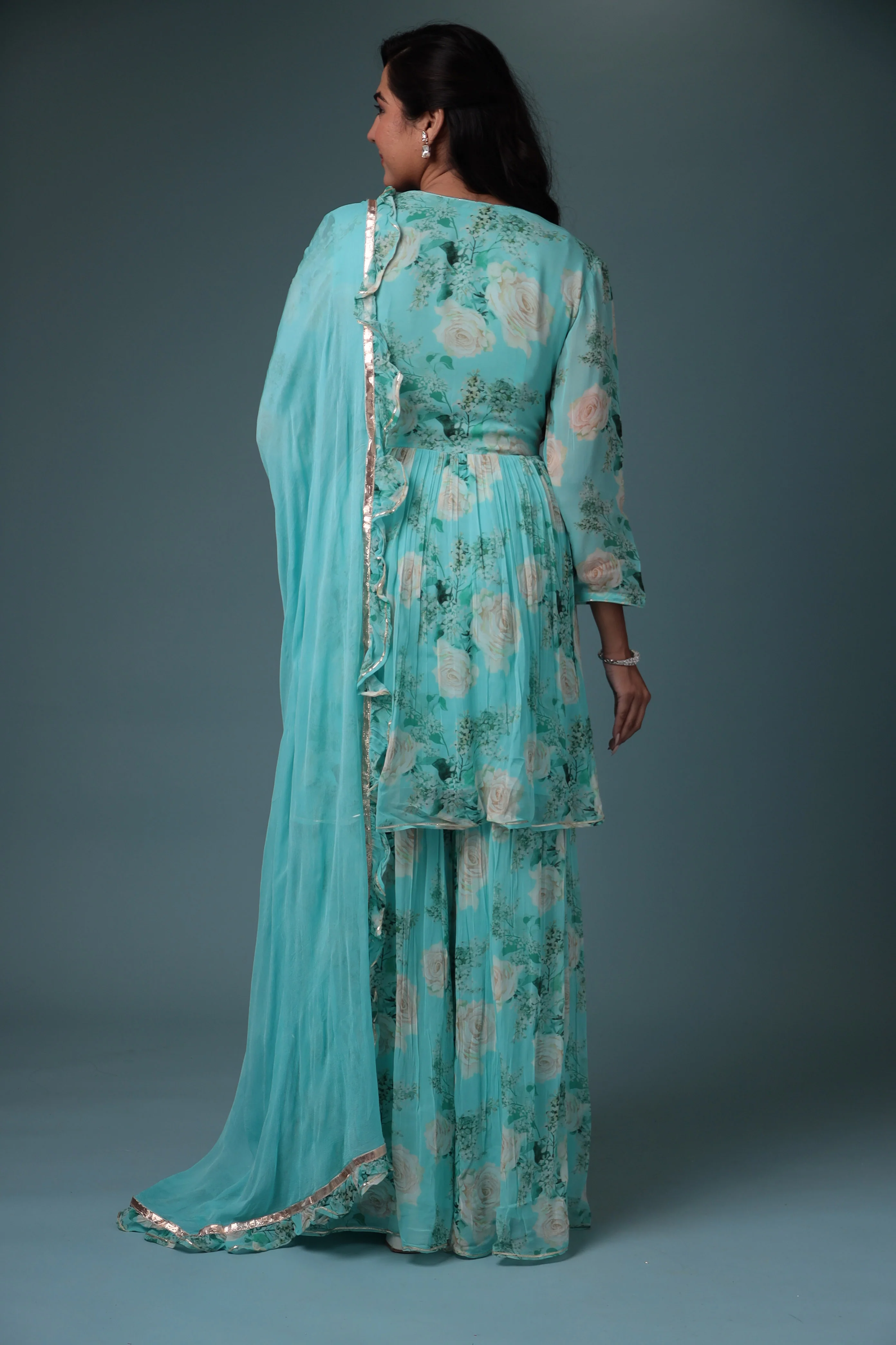 Printed Georgette Suit with Gota Patti work. - Image 15