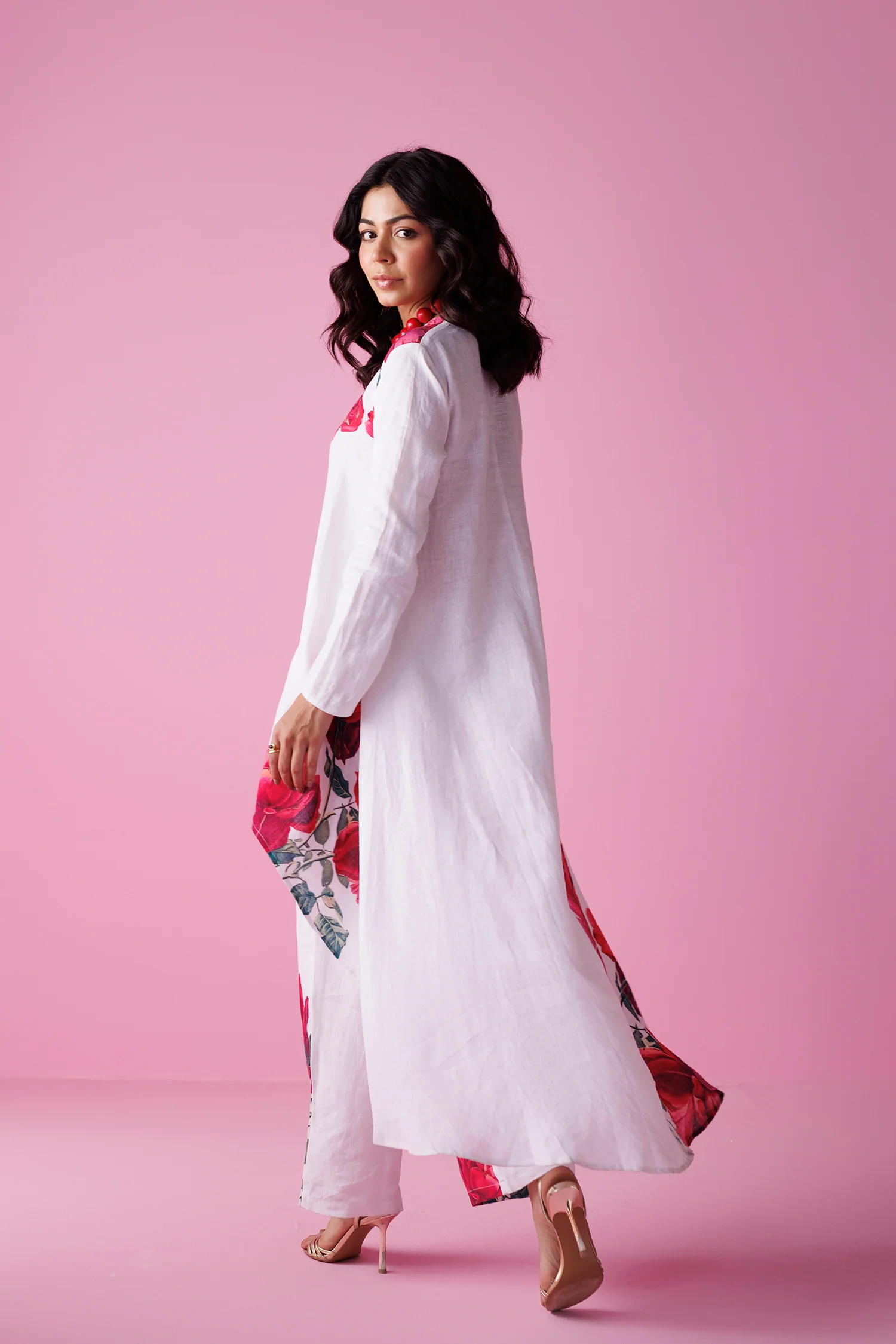 Printed Pure Linen Co Ords Set - Image 3