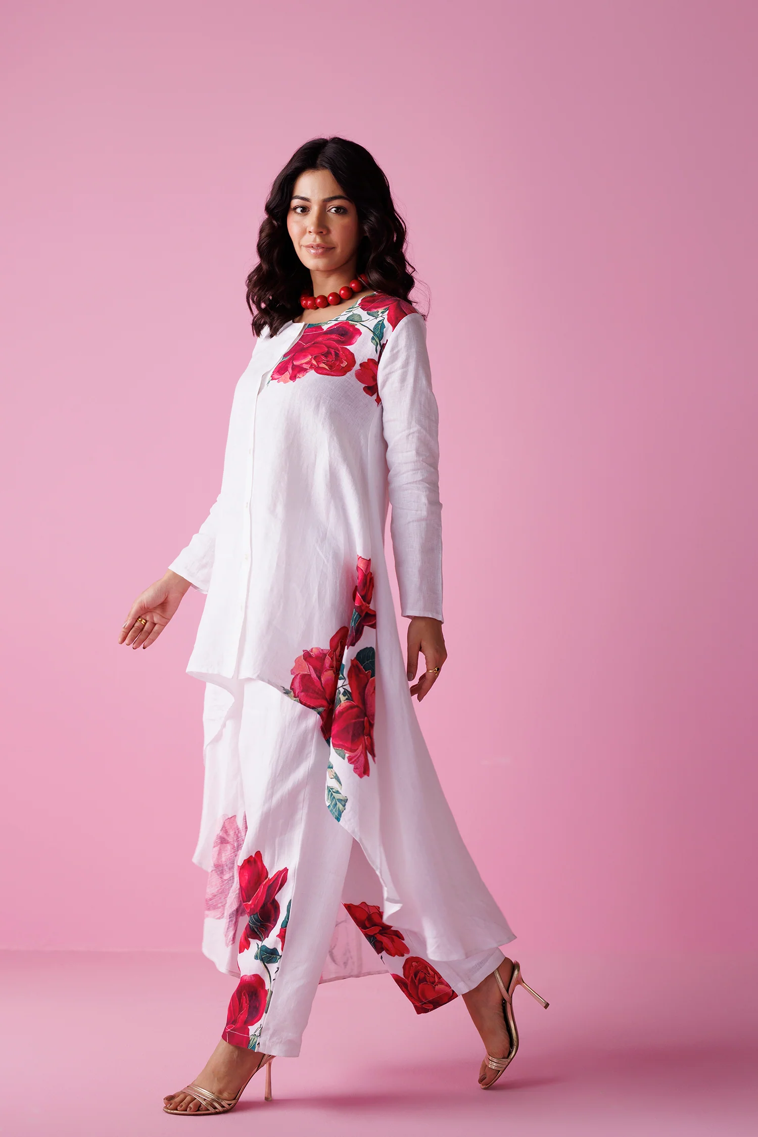 Printed Pure Linen Co Ords Set - Image 5