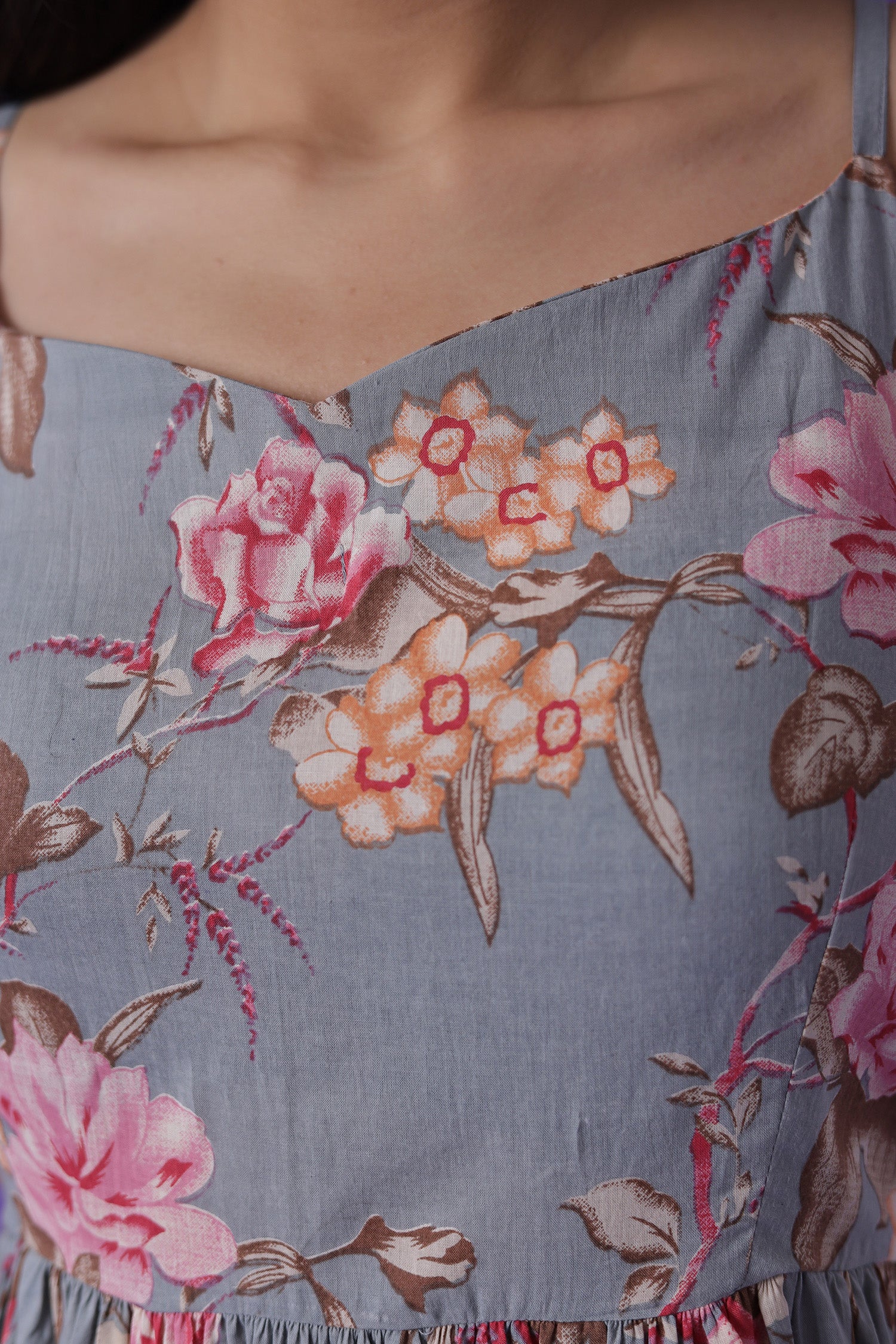 Floral Print Muslin Dress - Image 4