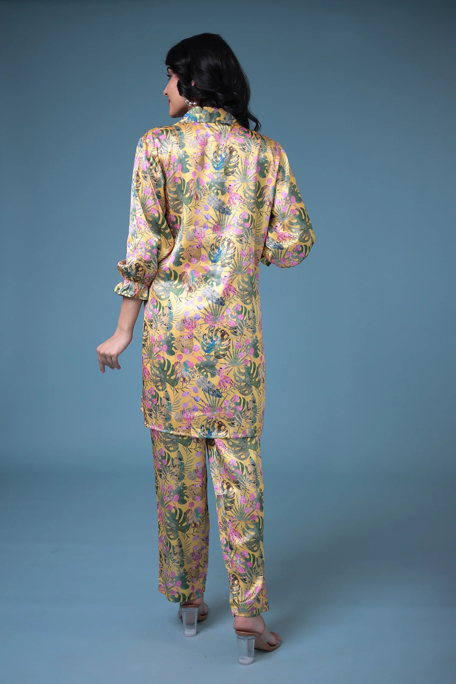 Printed Satin Silk Co Ords Set - Image 7