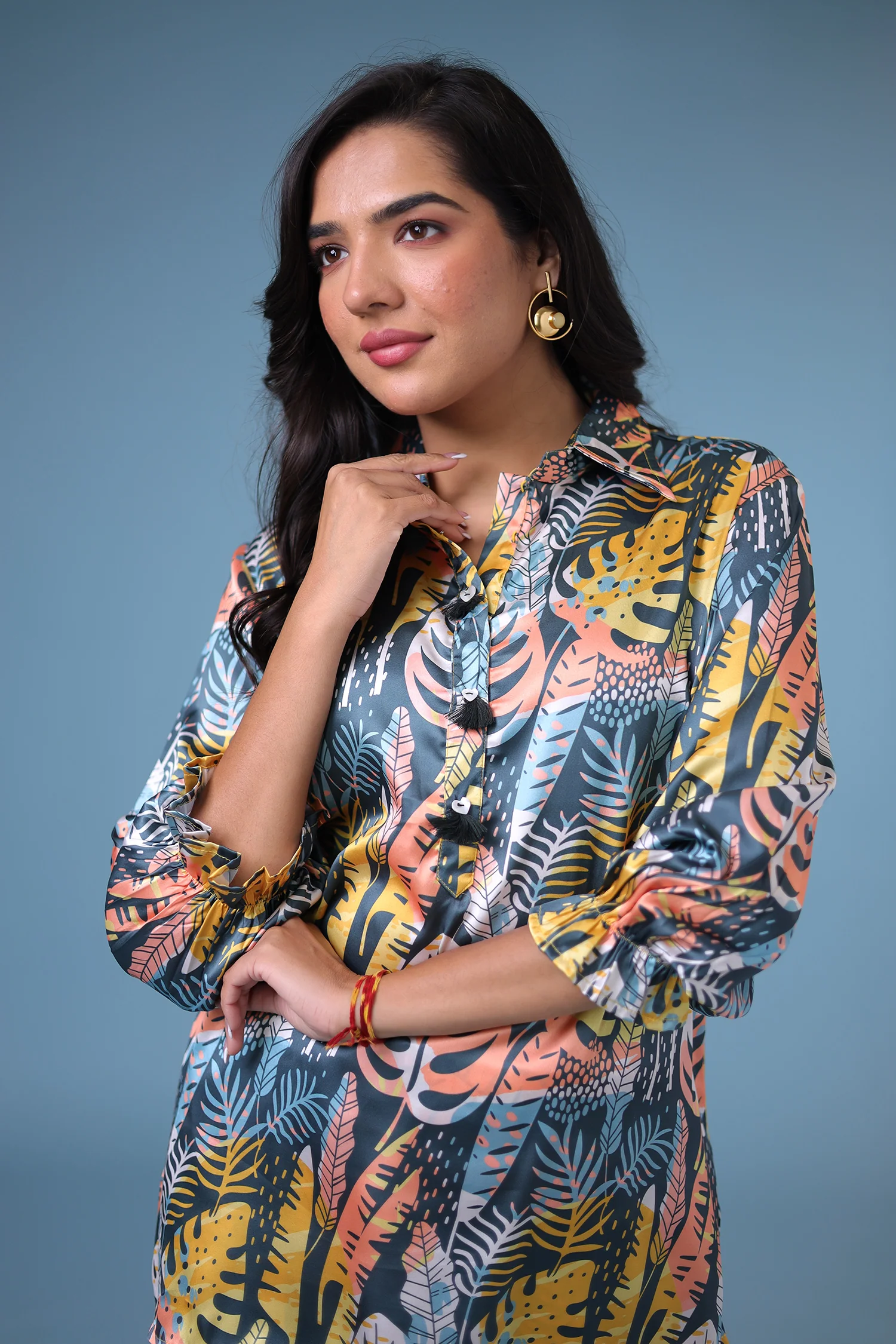 Printed Satin Silk Co Ords Set - Image 9