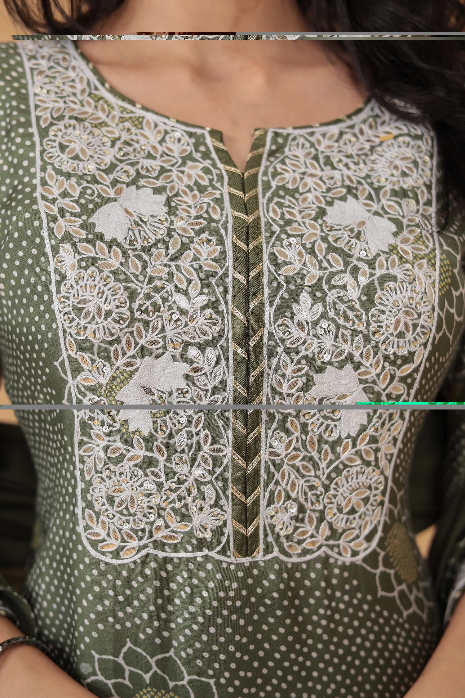Printed Satin Silk Dhoti Suit with Embroidered work - Image 4