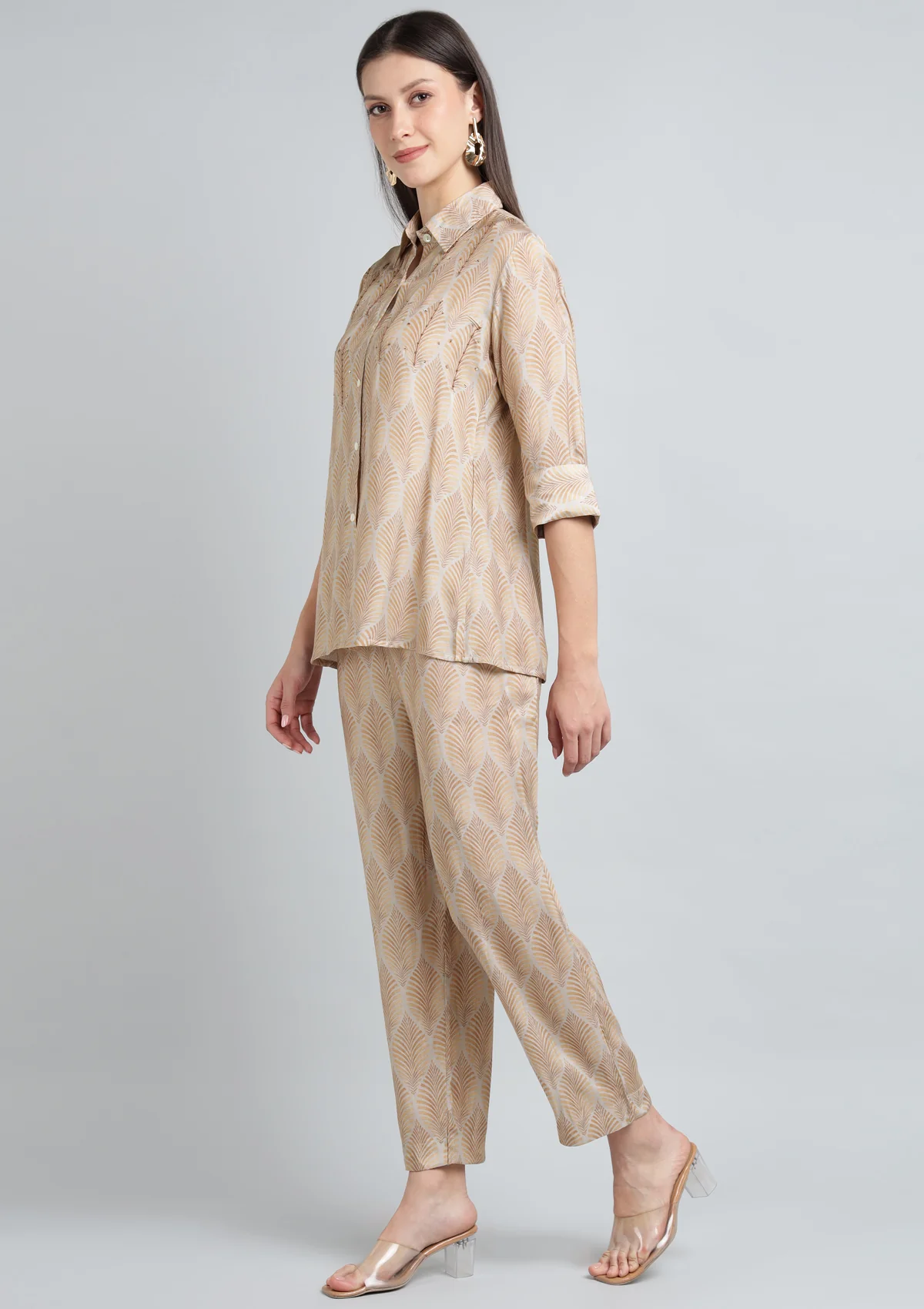 Printed Silk Blend Co Ord Set with Thread work. - Image 5