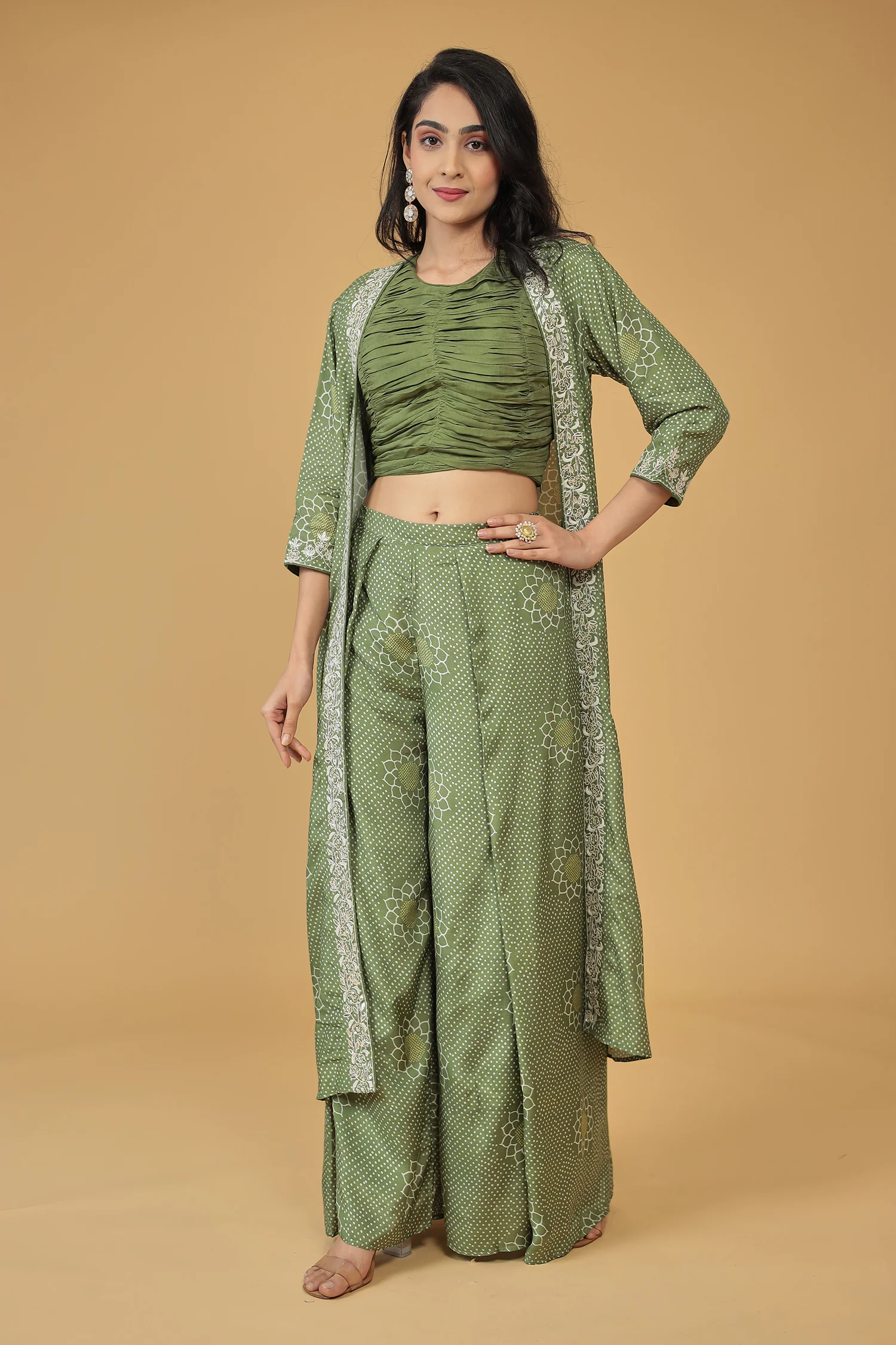 Printed Silk Blend Indowestern with Embroidered work - Image 11