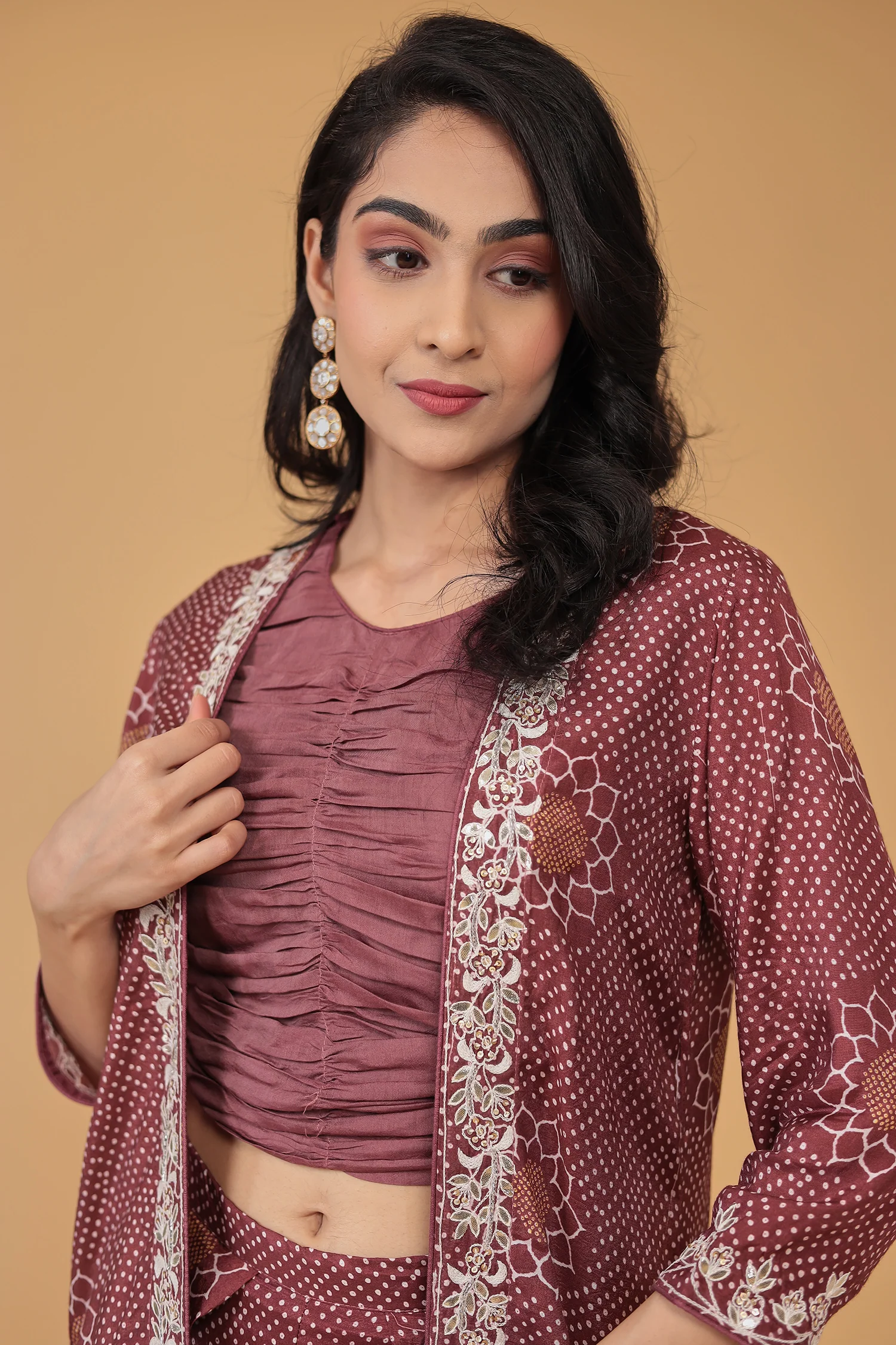 Printed Silk Blend Indowestern with Embroidered work - Image 8