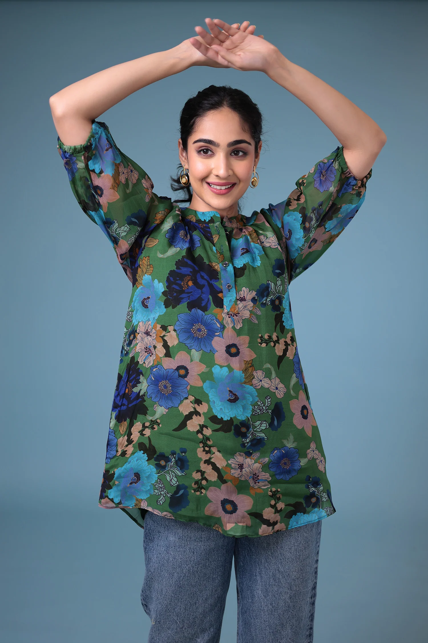 Printed Silk Blend Tunics - Image 2