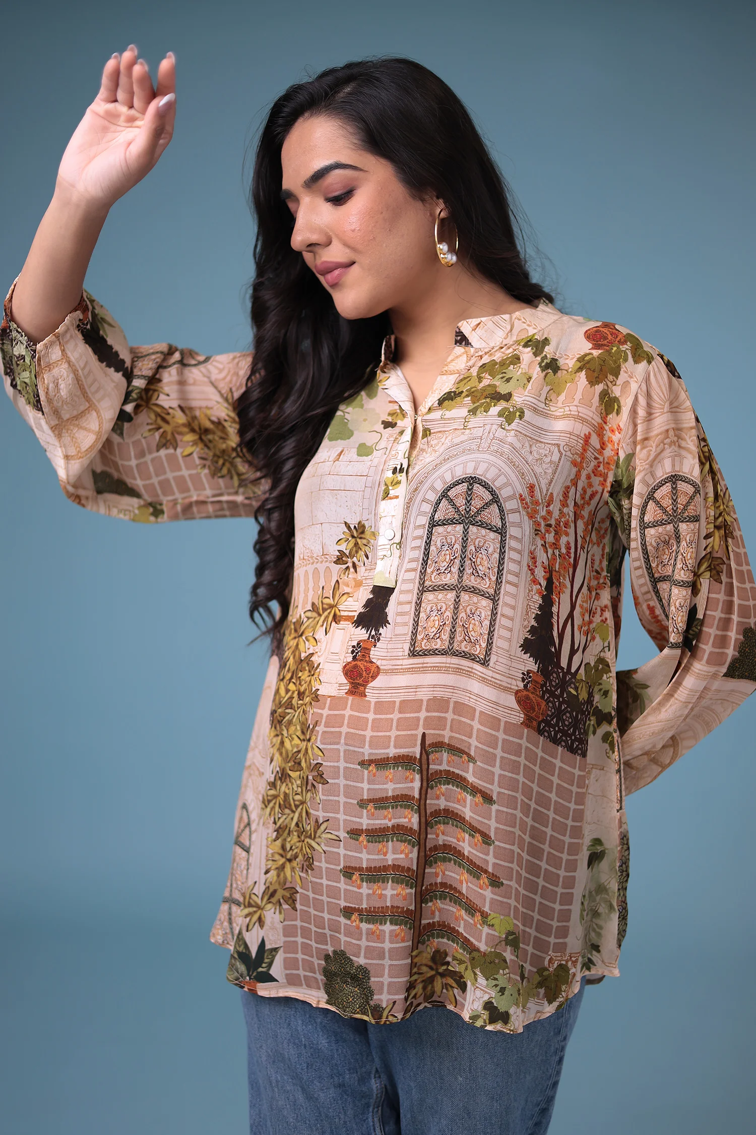 Printed Silk Blend Tunic - Image 6