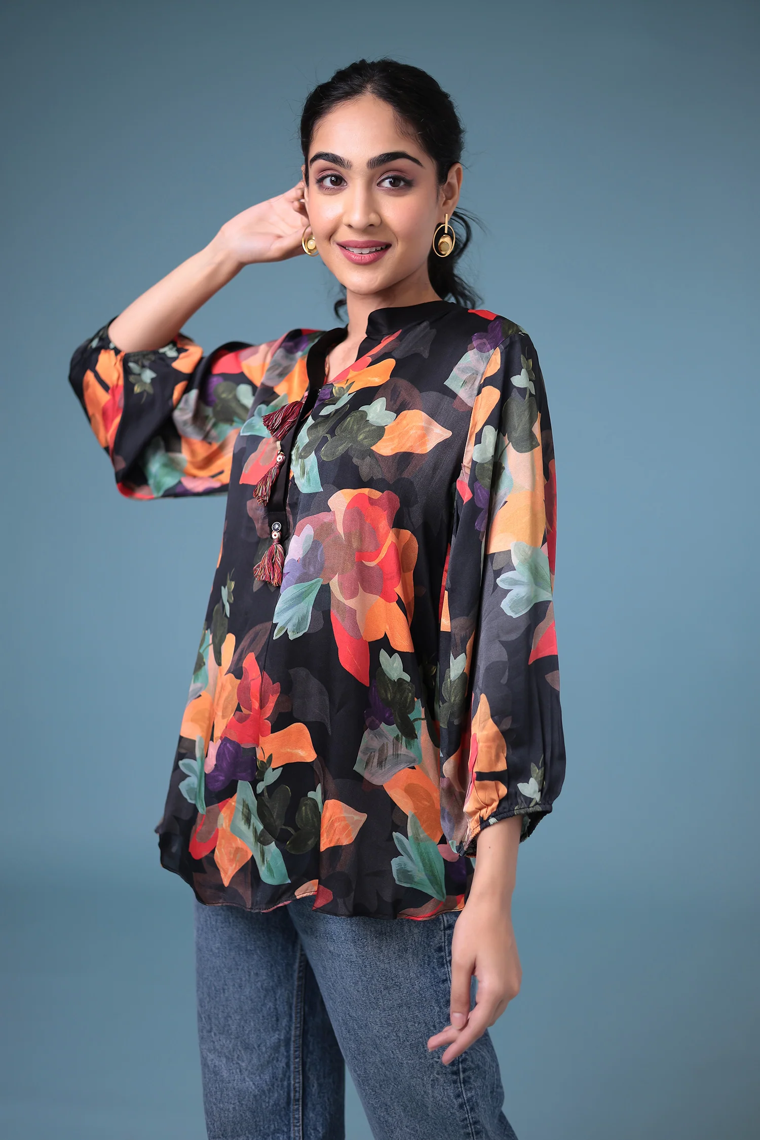 Printed Silk Blend Tunic - Image 6