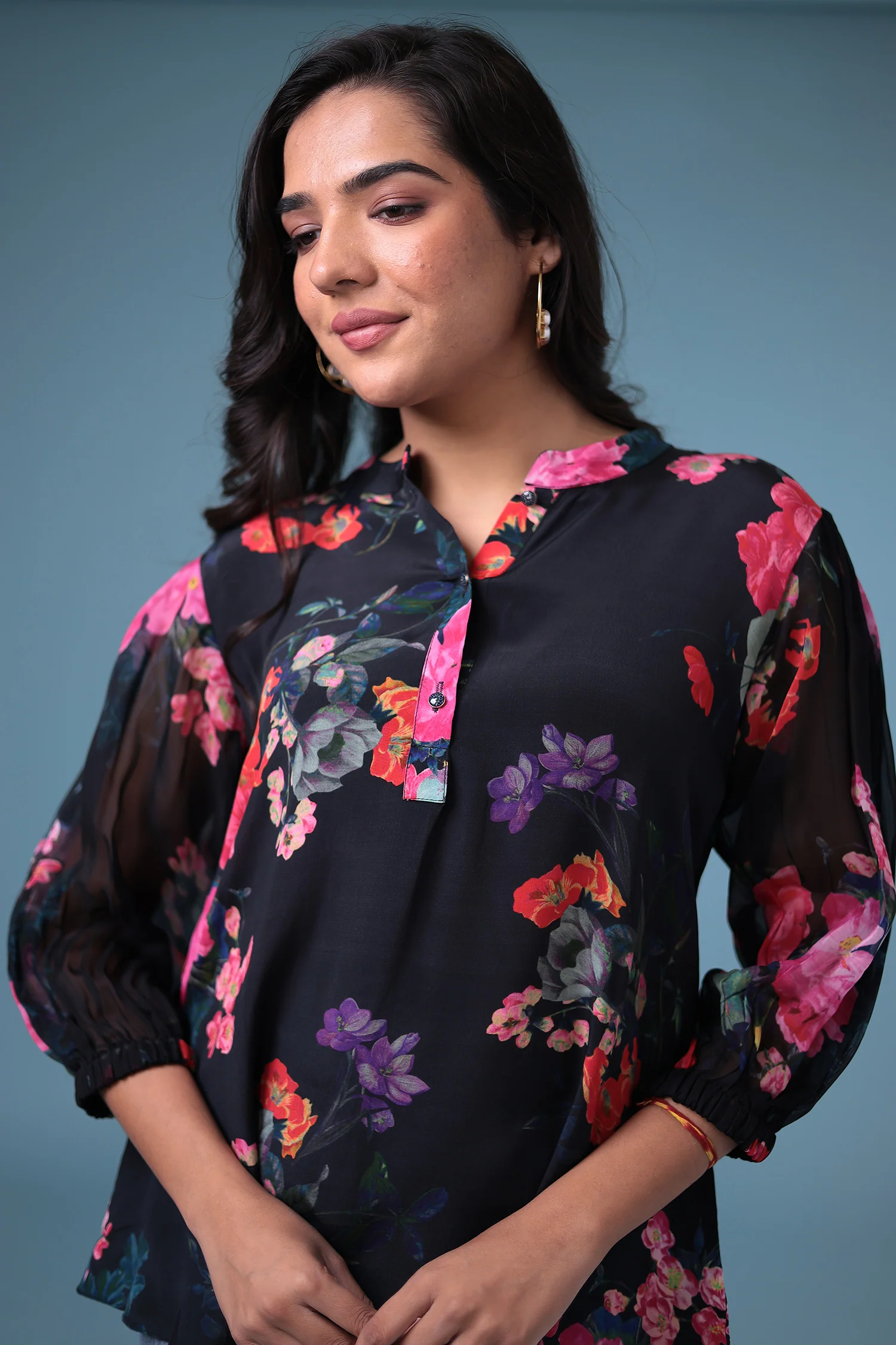 Printed Silk Blend Tunic - Image 4