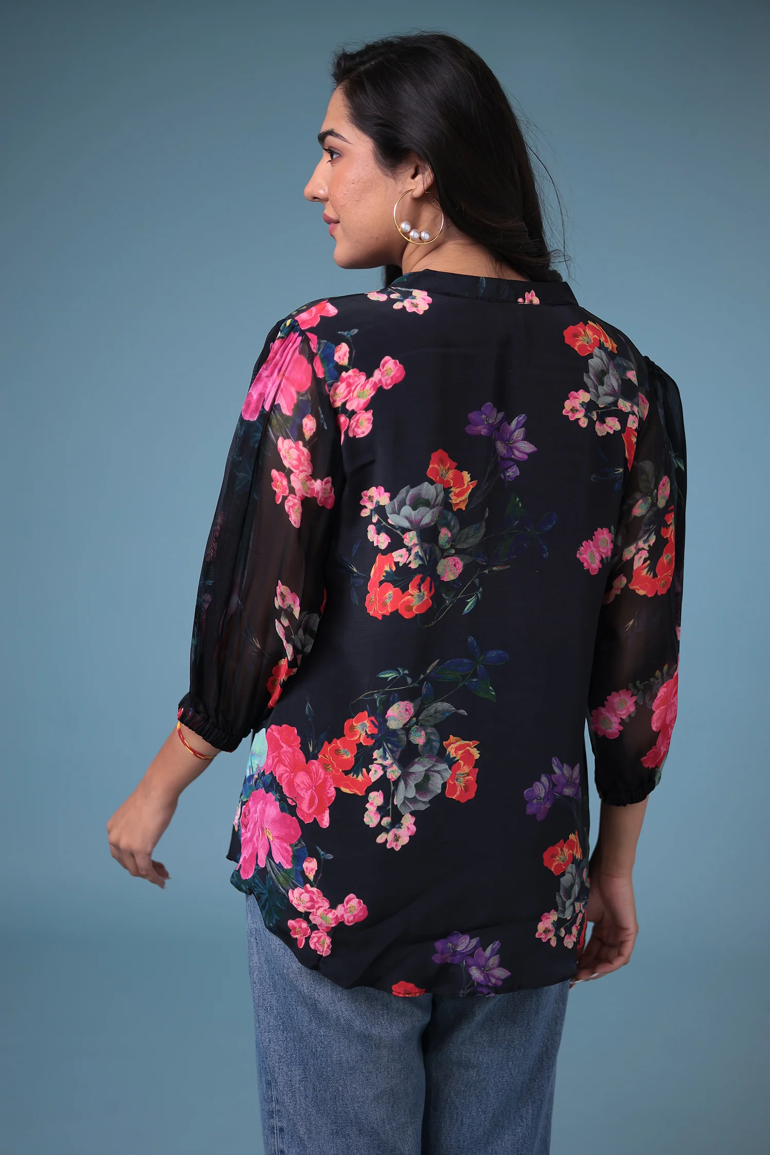 Printed Silk Blend Tunic - Image 7