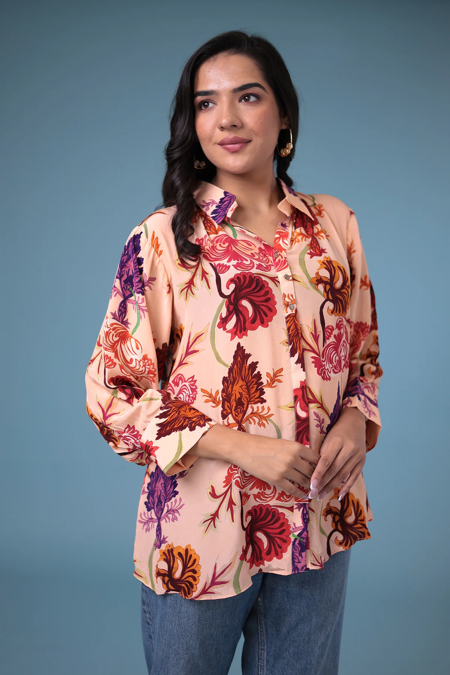 Printed Silk blend Kurta - Image 3