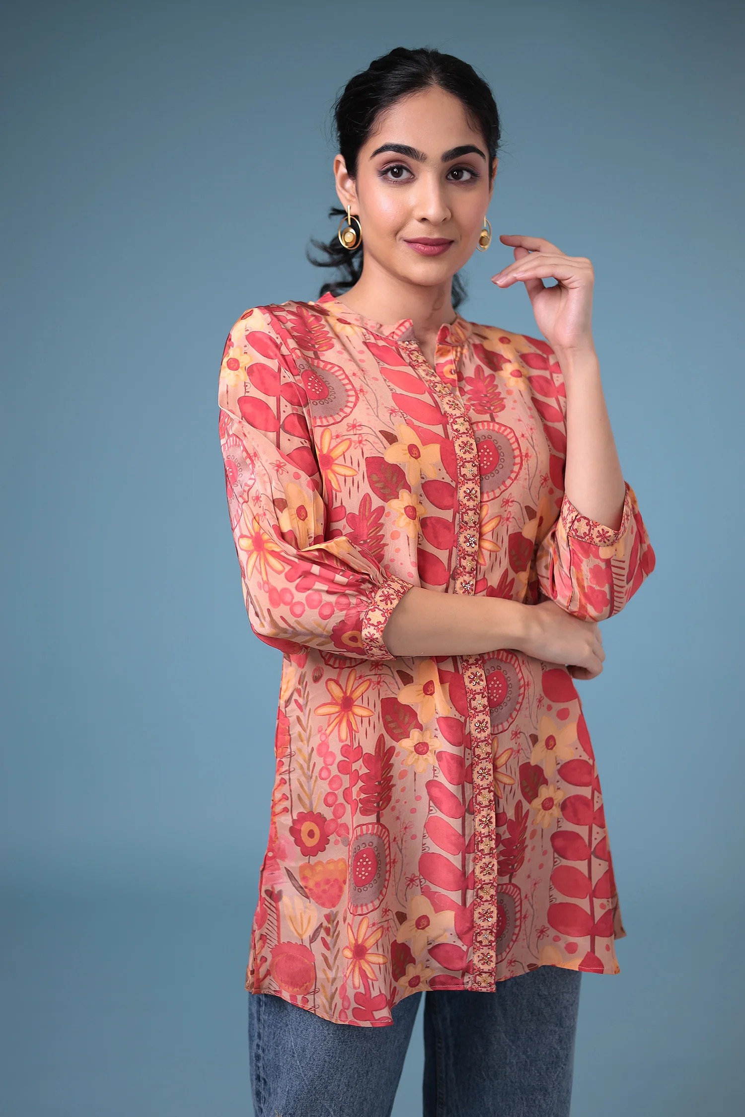 Printed Silk Blend Tunic - Image 4