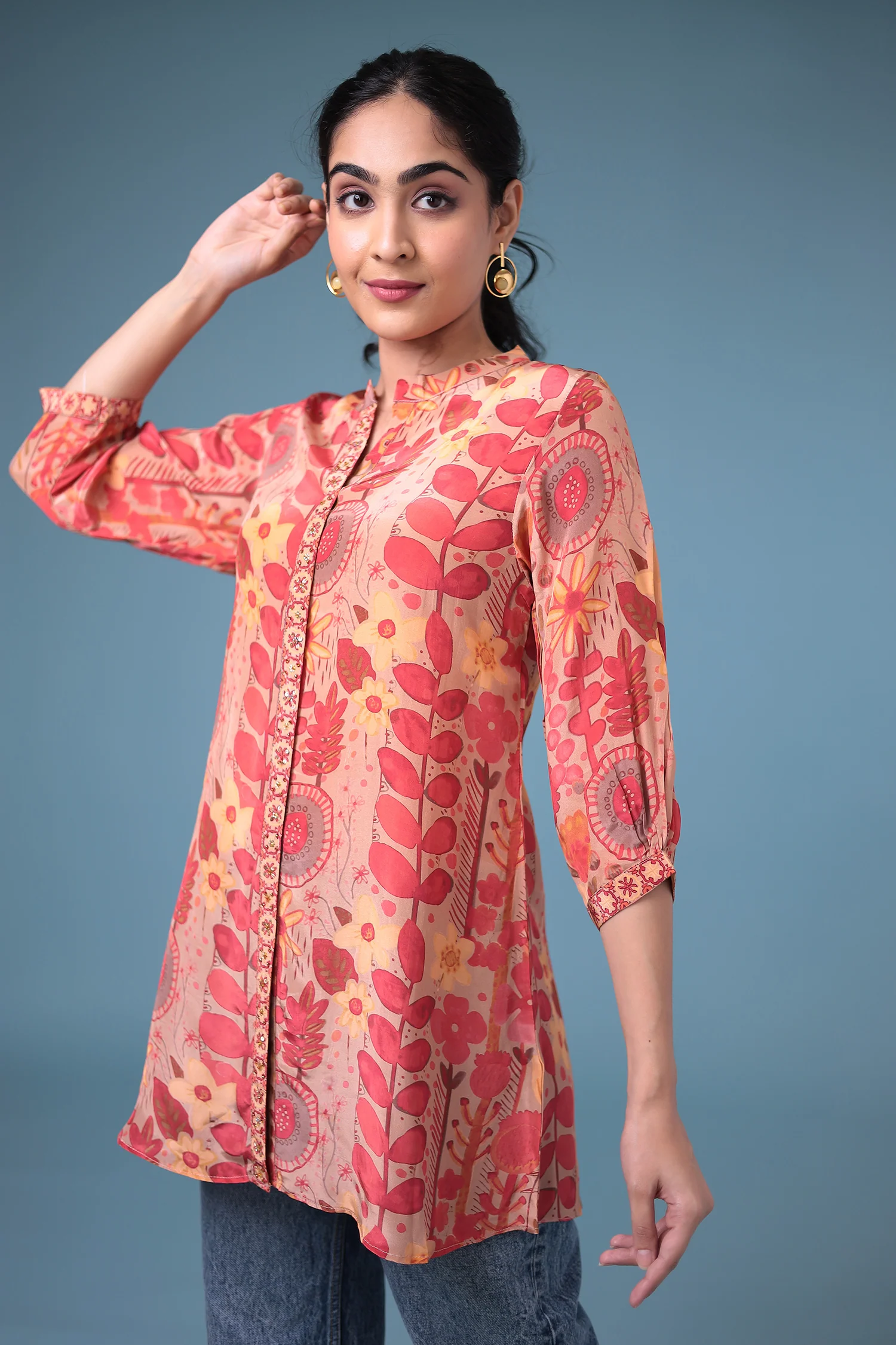 Printed Silk Blend Tunic - Image 5