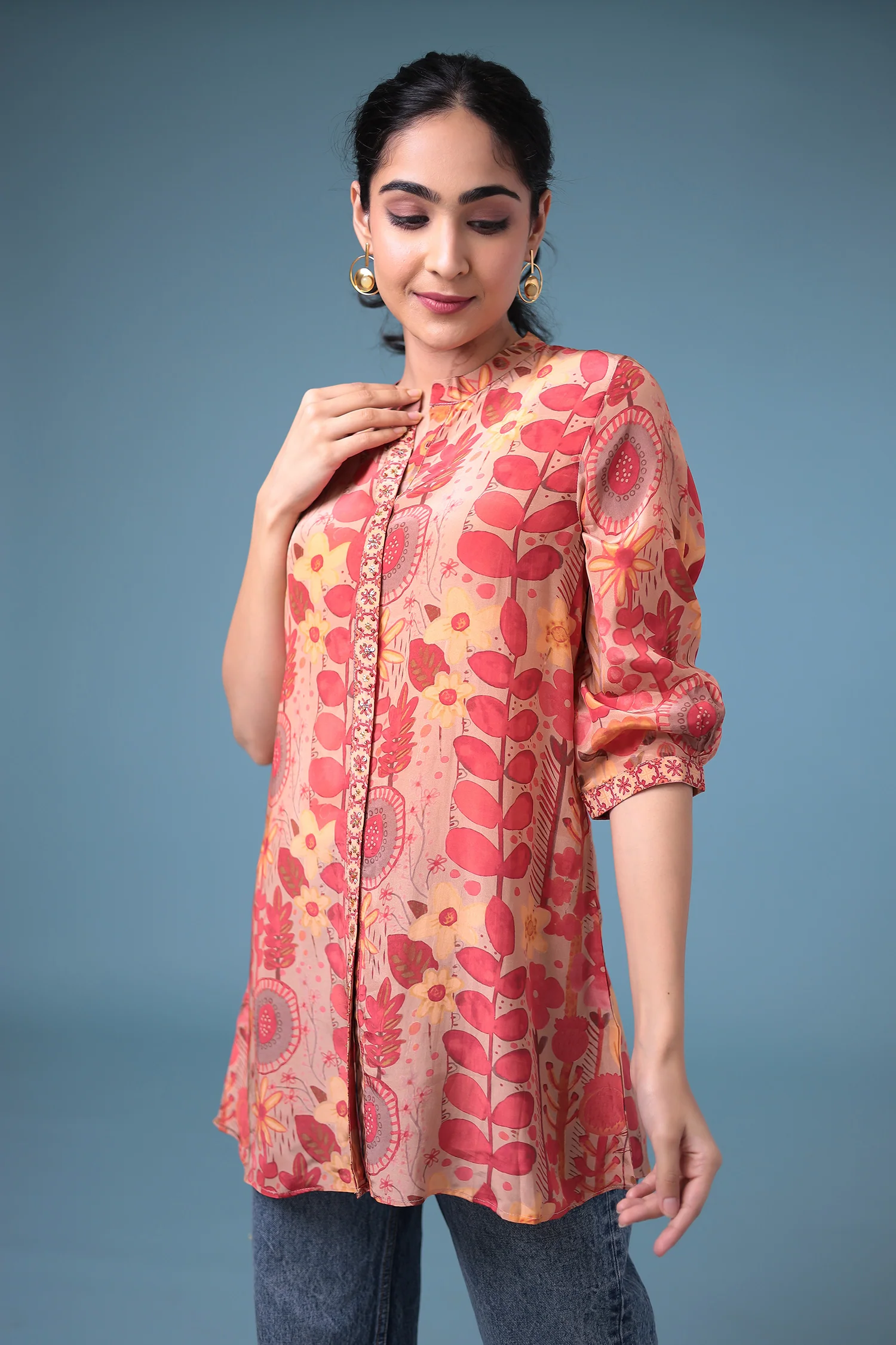 Printed Silk Blend Tunic - Image 6