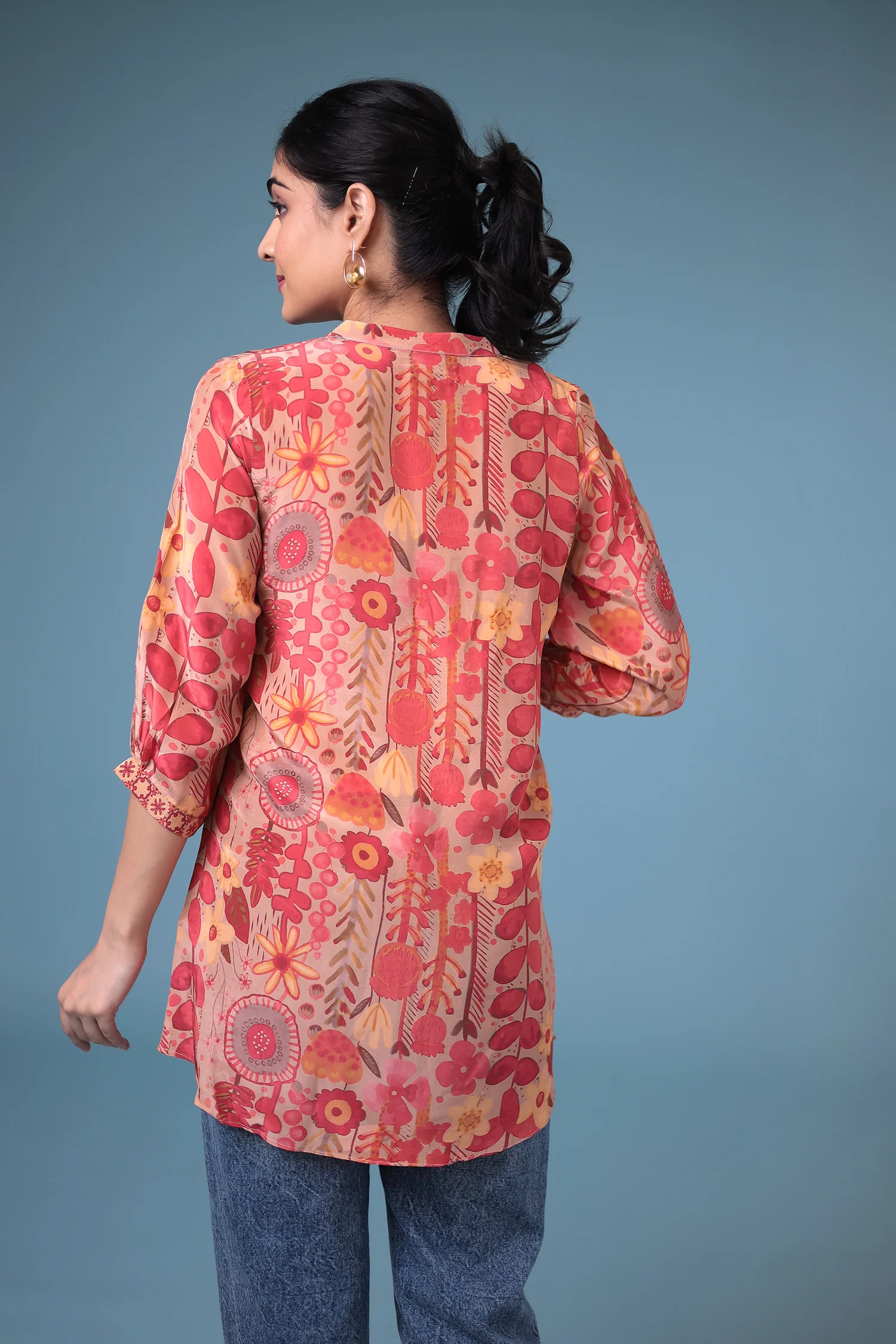 Printed Silk Blend Tunic - Image 7