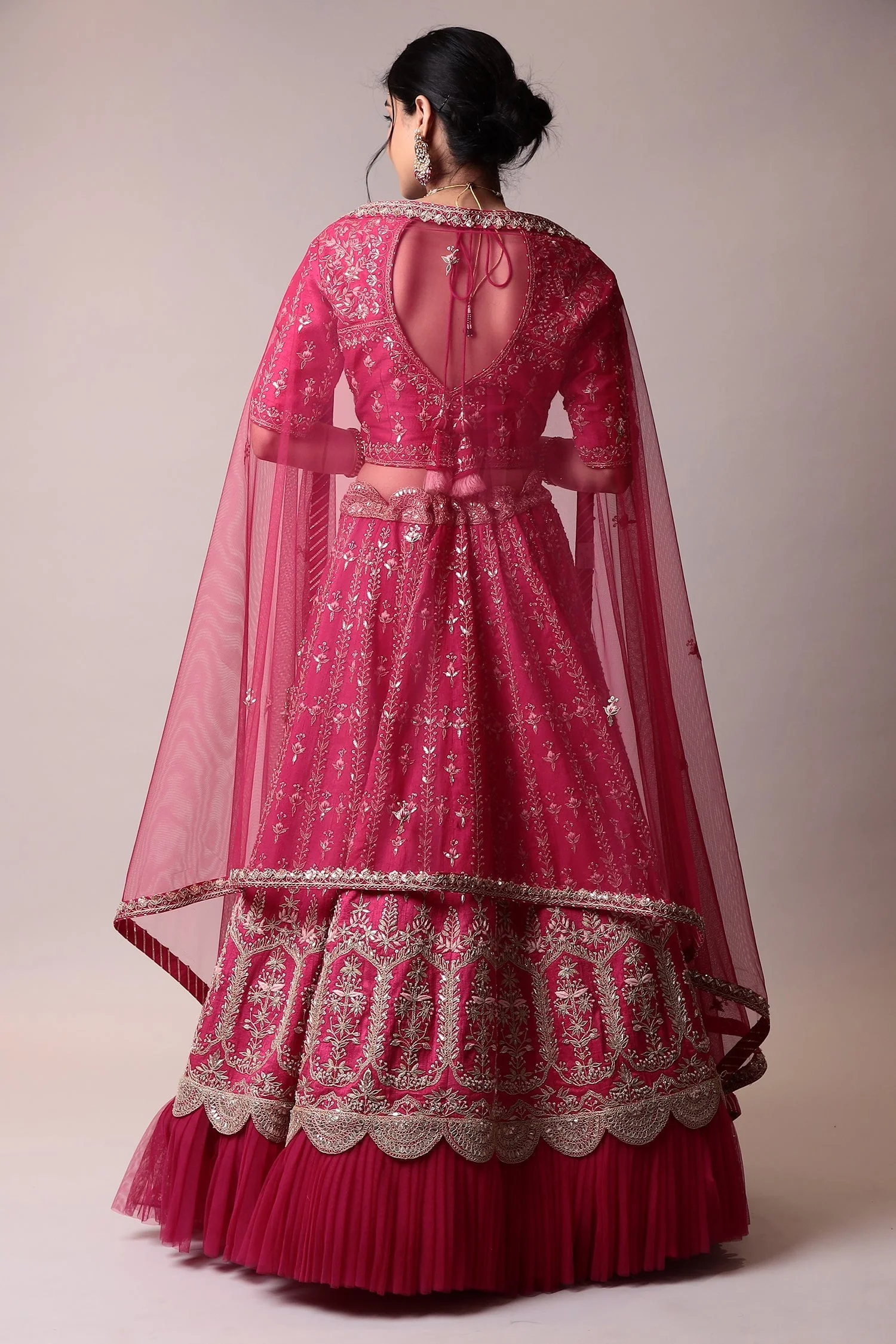 Raw silk frill soft net Lehenga with Gota Patti, Thread work. - Image 5