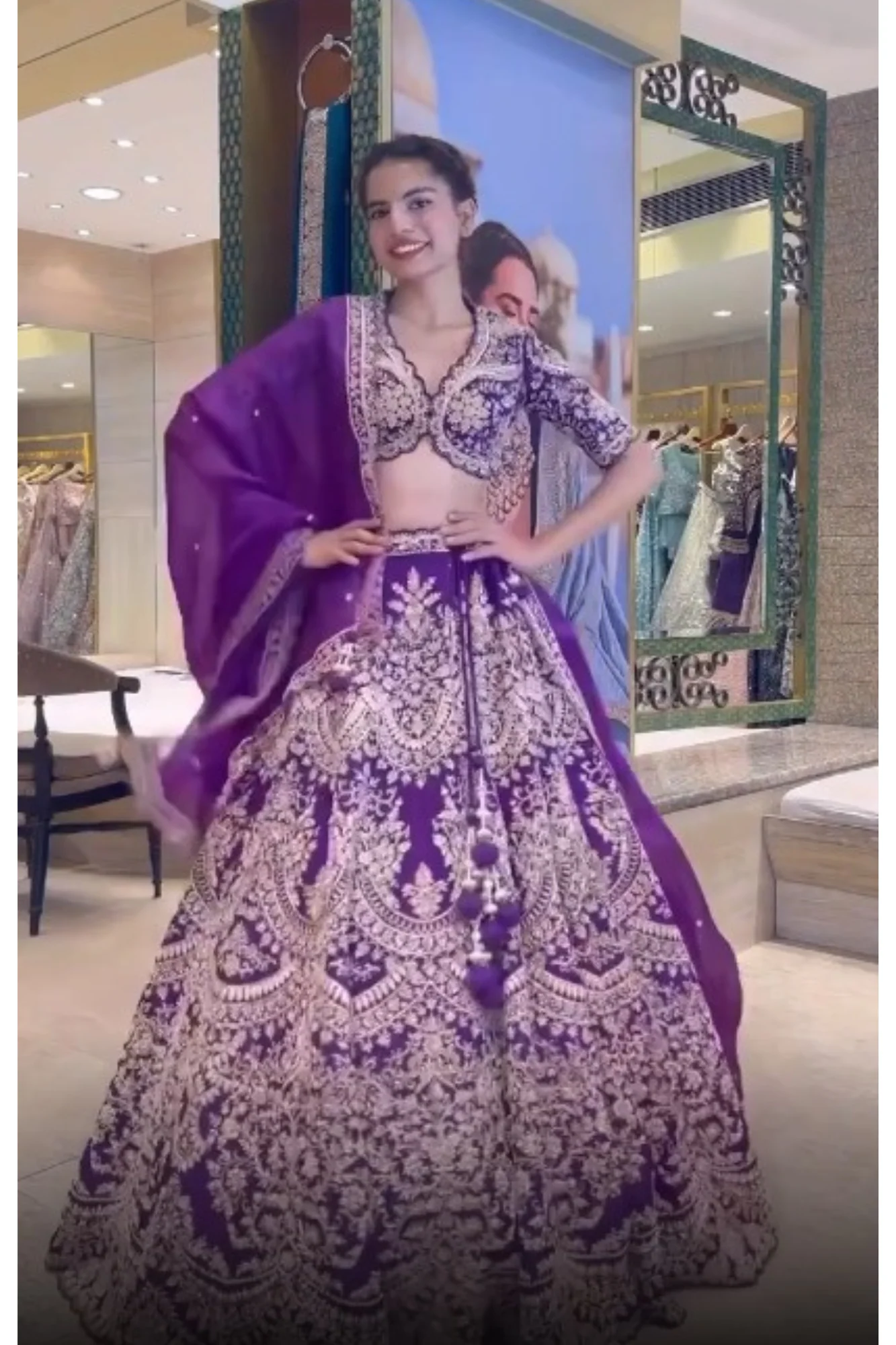 Exquisite Raw Silk Lehenga with Zardozi and Embroidered work