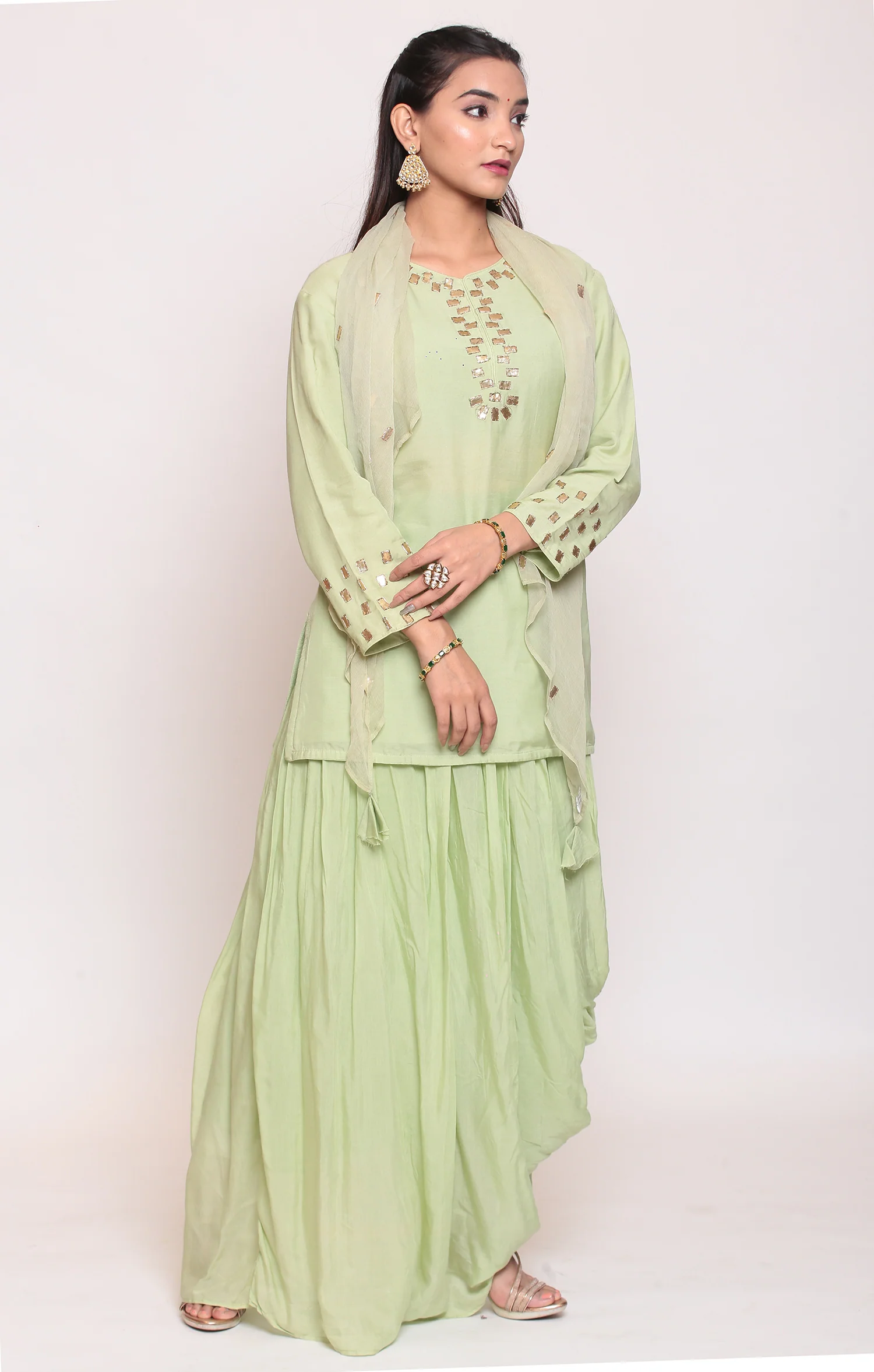 Rayon cotton Suit with Gota Patti work. - Image 3