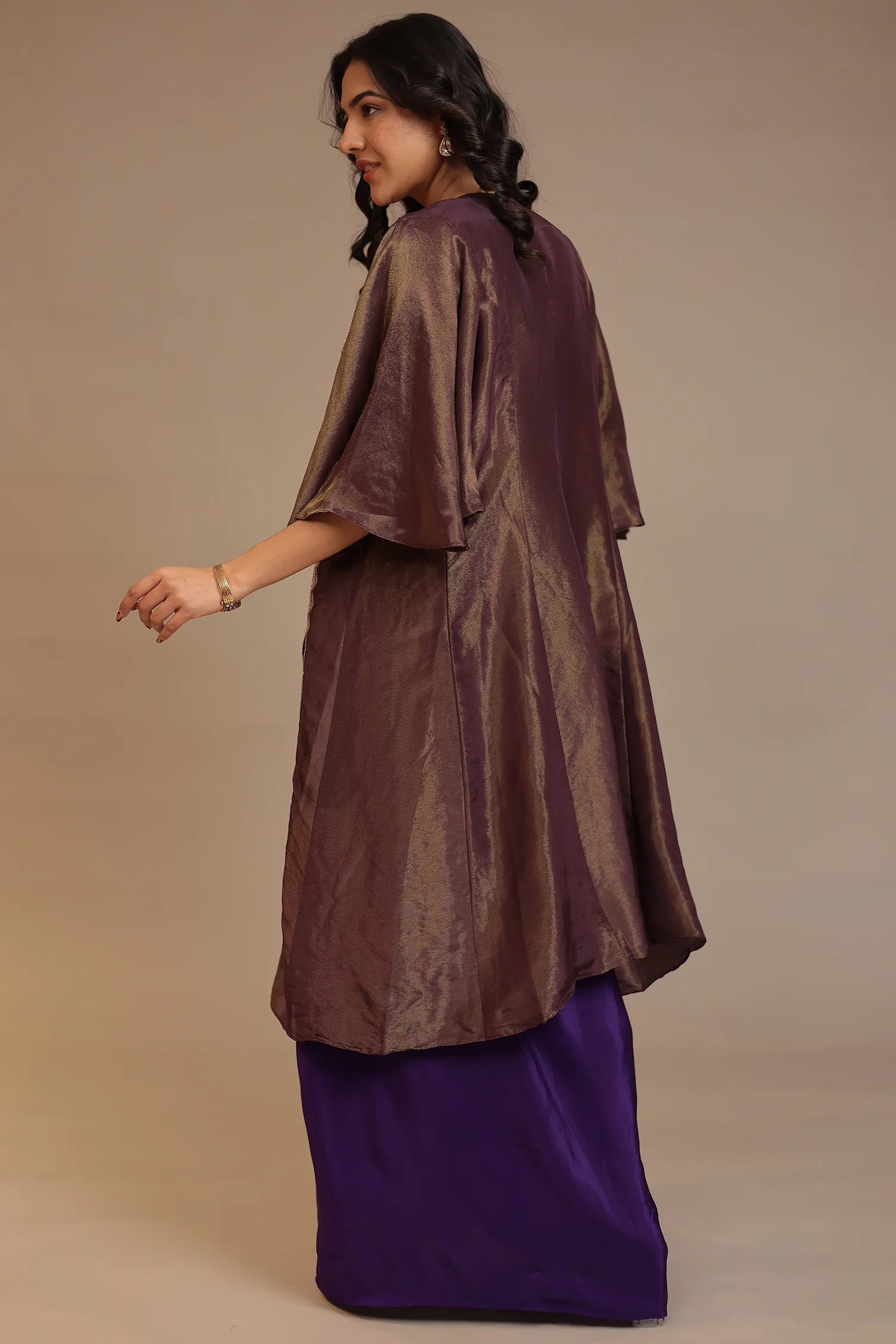 Silk Indowestern with Aari, Gota work - Image 12