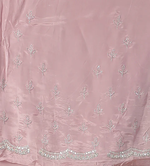 Dark Blue Shimmer Silk Saree with Cutdana and Sequins work - Image 14