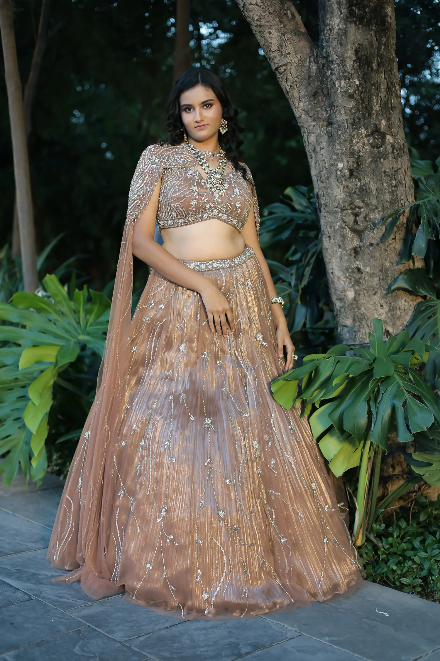 Shimmer Tissue Lehenga Intricate with Sequins and Stone work - Image 2