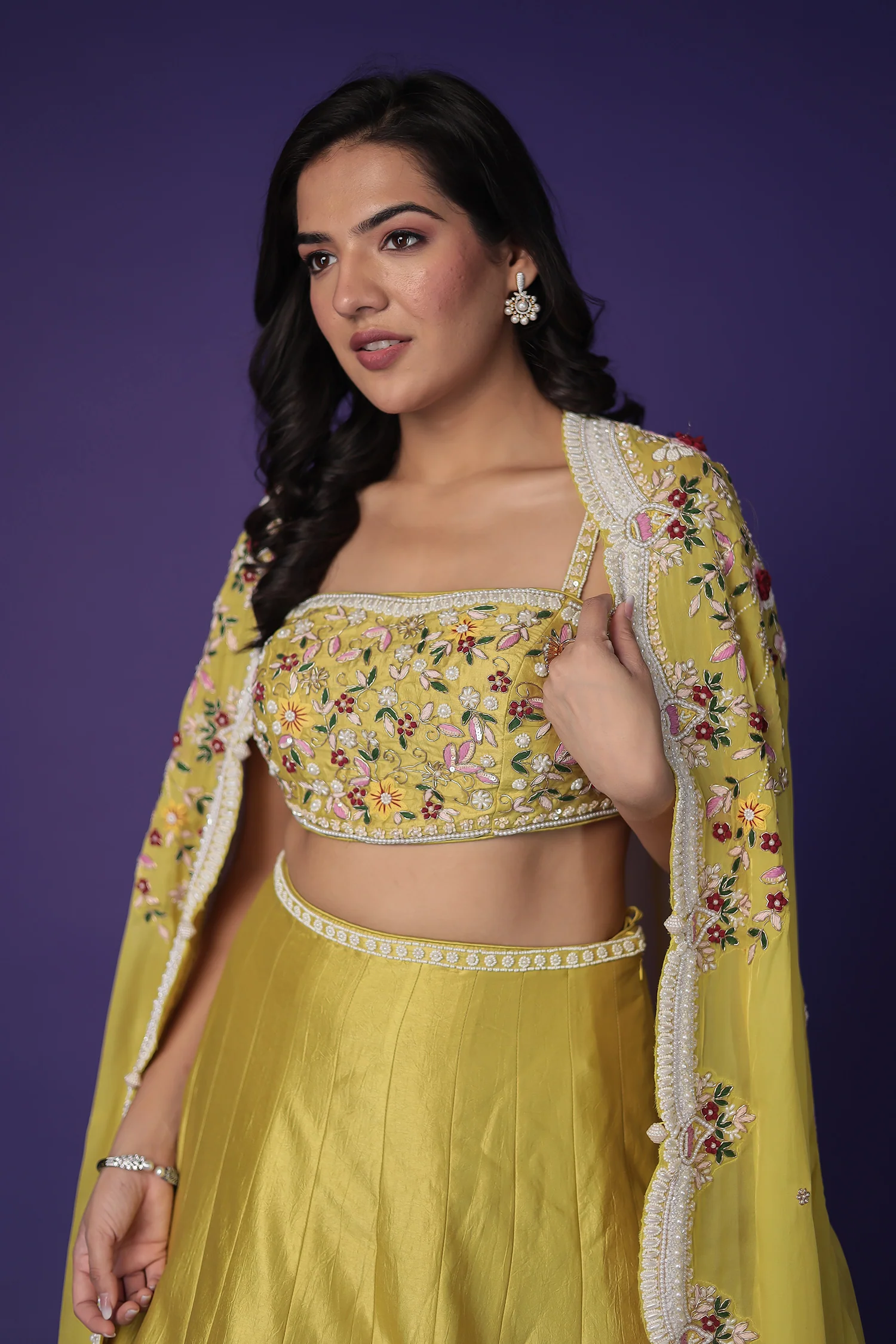 Silk Indo Western with Pearl, Thread and Zardozi work - Image 2
