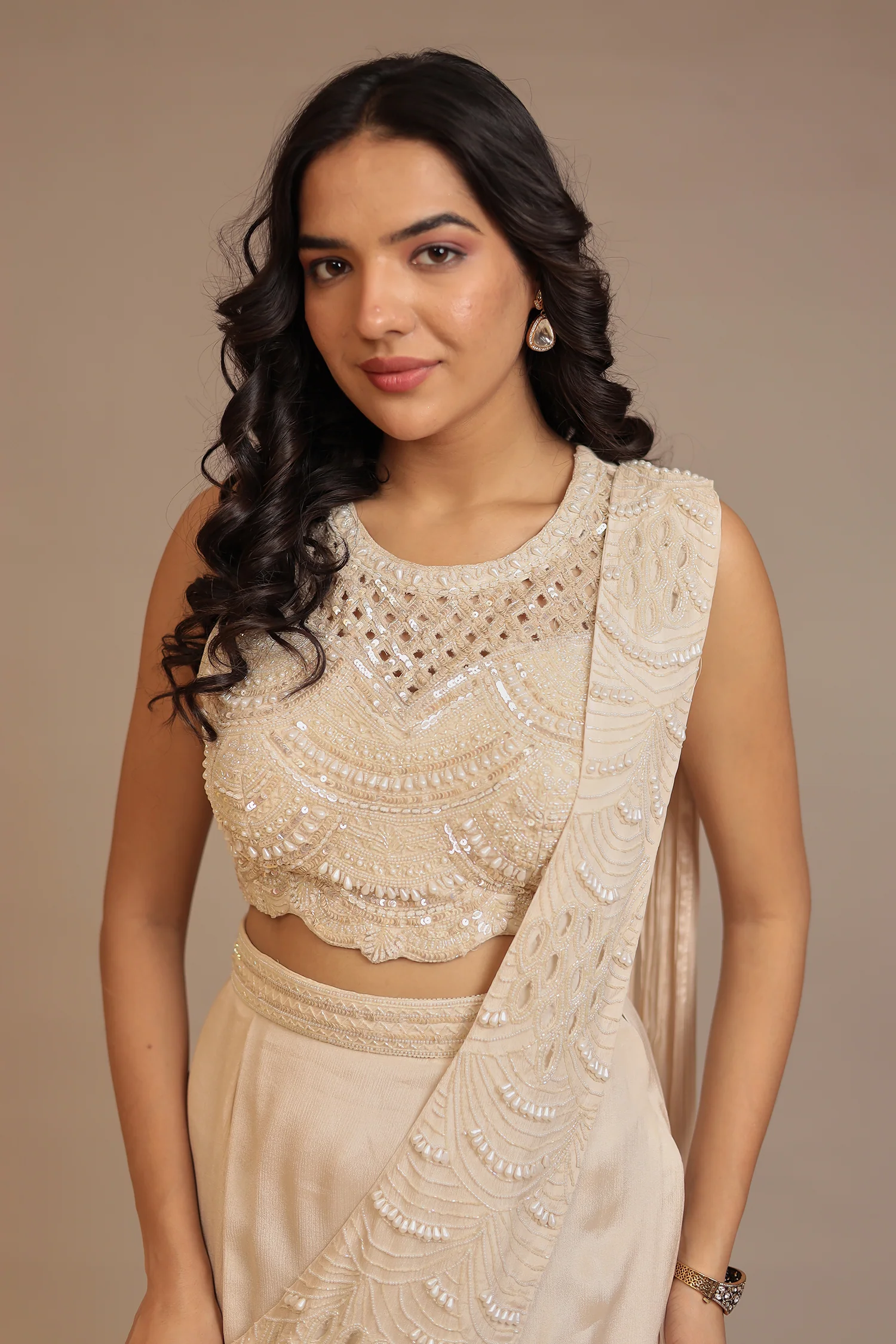 Silk Indowestern with Cutdana, Pearl, Sequins, Cut work - Image 2