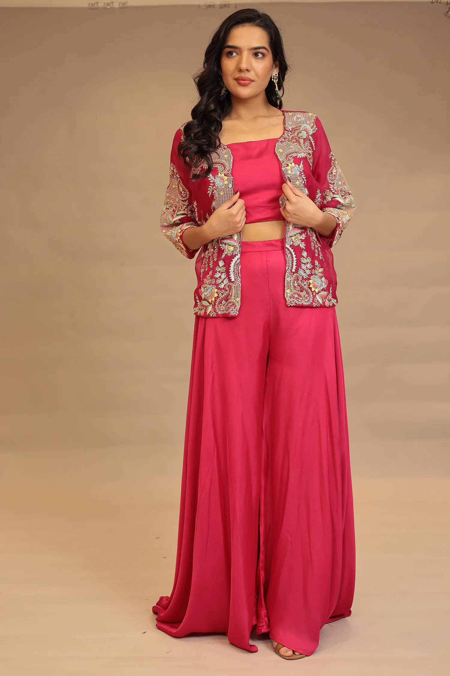 Silk Indowestern with Cutdana, Thread and Zardozi work - Image 3
