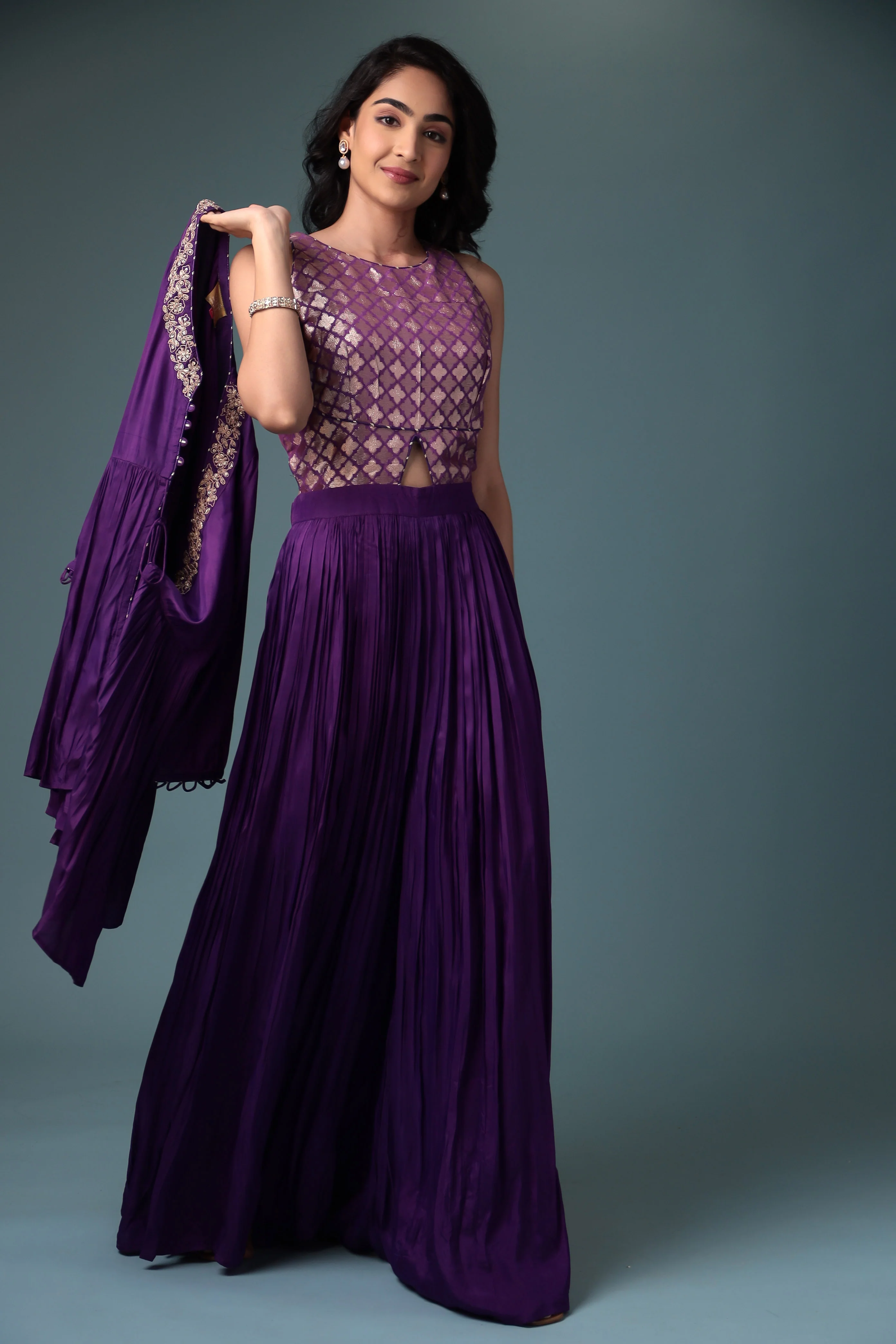 Jacket Style Silk Indowestern with Dori and Zari work. - Image 12