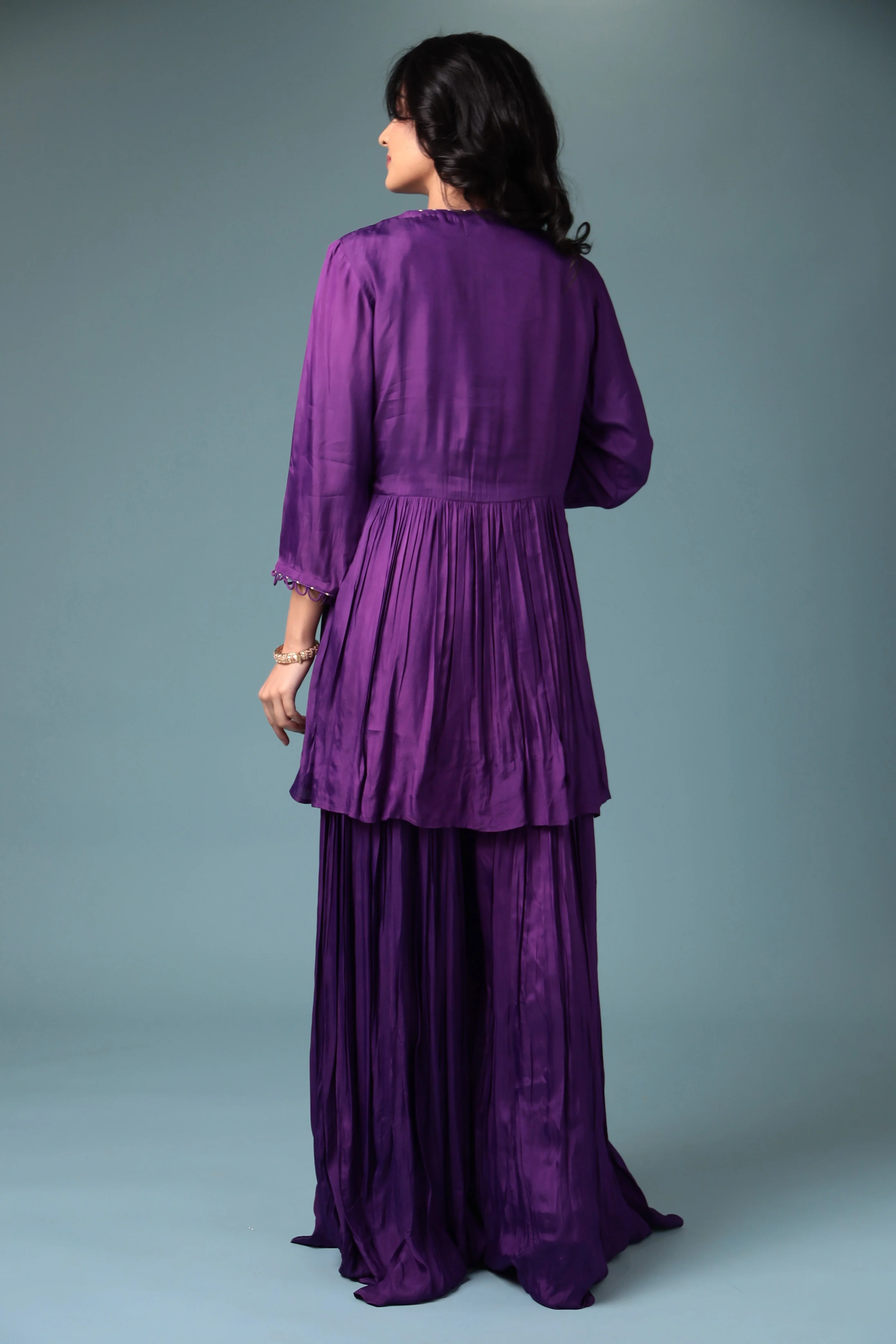 Jacket Style Silk Indowestern with Dori and Zari work. - Image 8