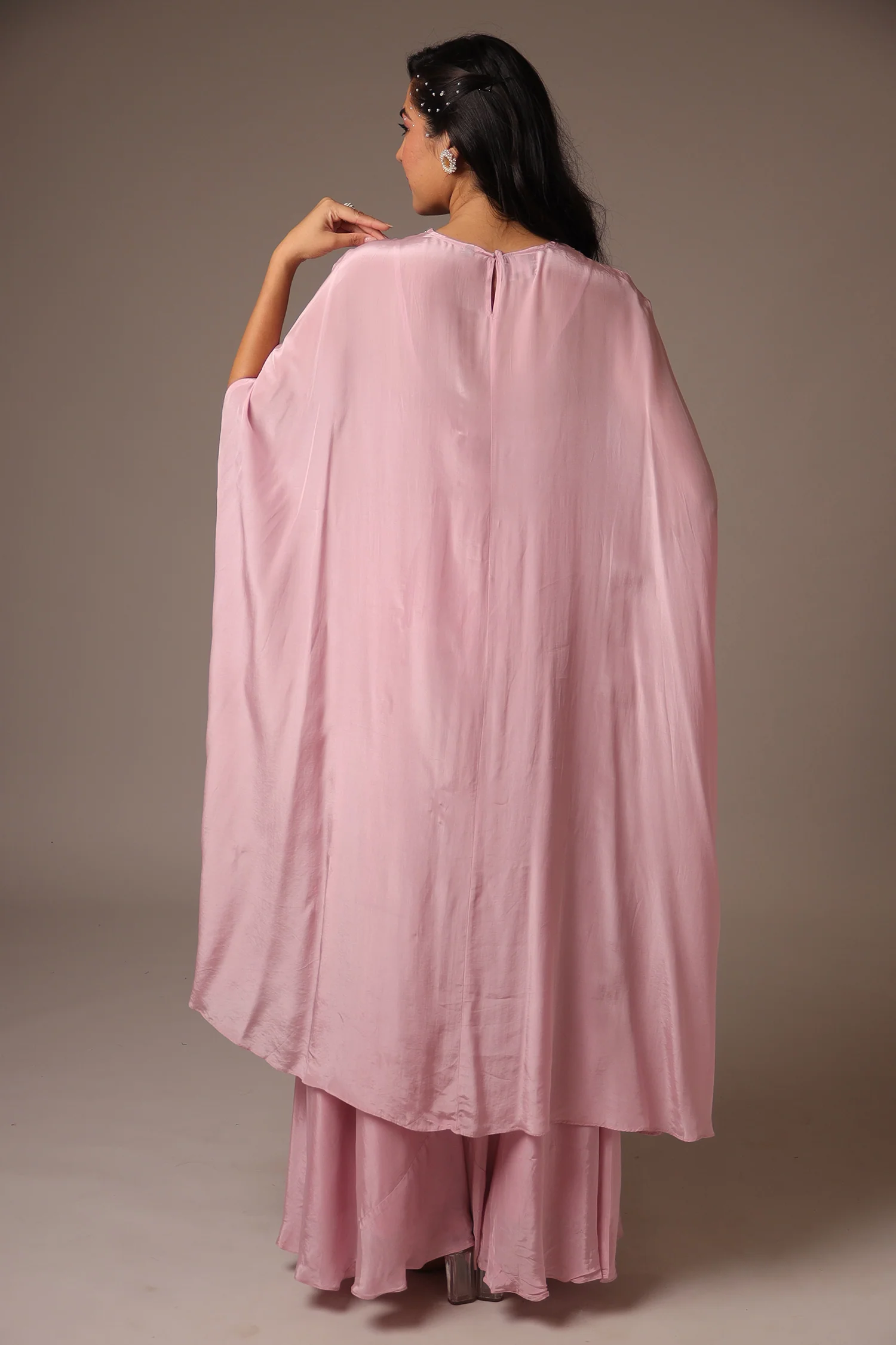 Exquisite Pearl Embroidered Silk Indowestern Jacket with Flared Sleeves - Image 15