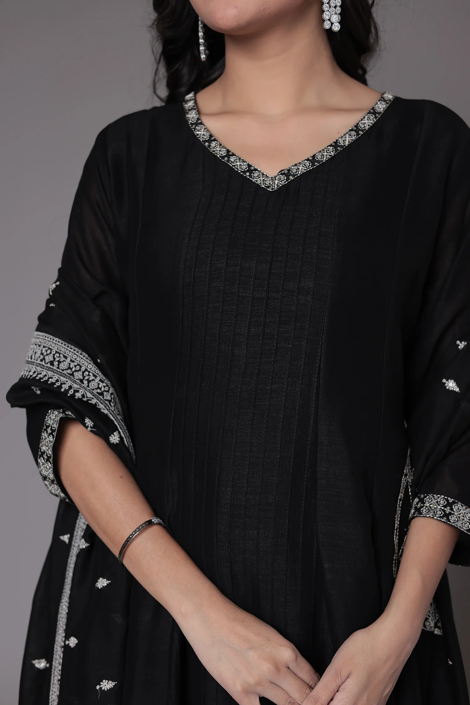Silk Anarkali Suit with Embroidered work - Image 4