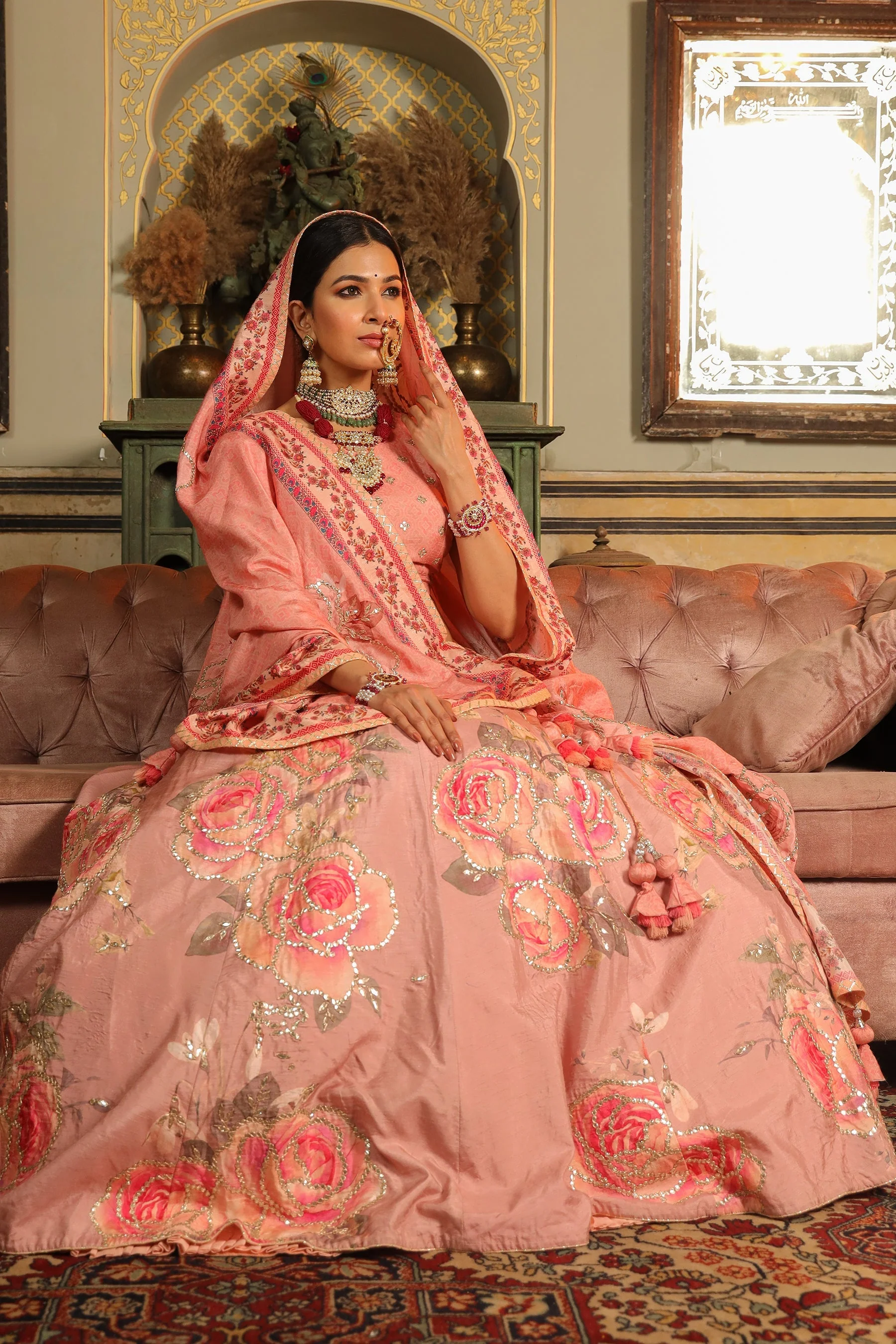 Silk Lehenga with Gota Patti work. - Image 3
