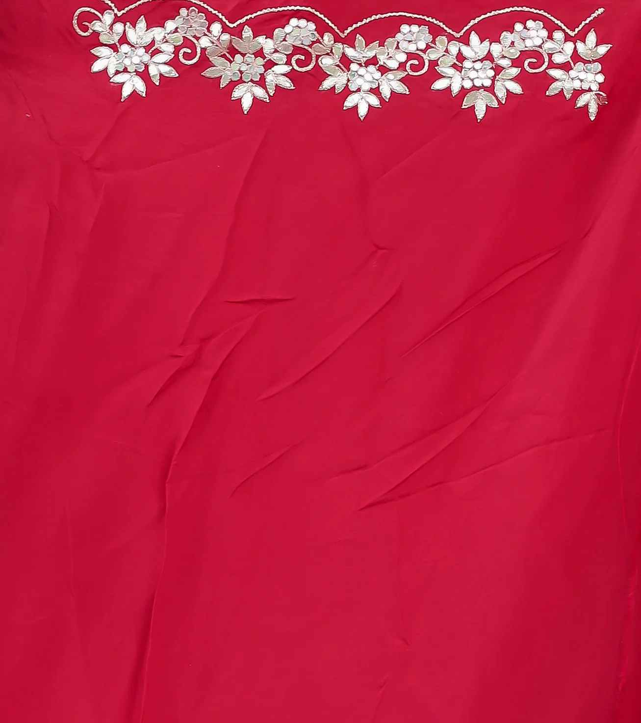 Leheriya Silk Saree with Timeless Aari and Gota Patti Embroidery - Image 28