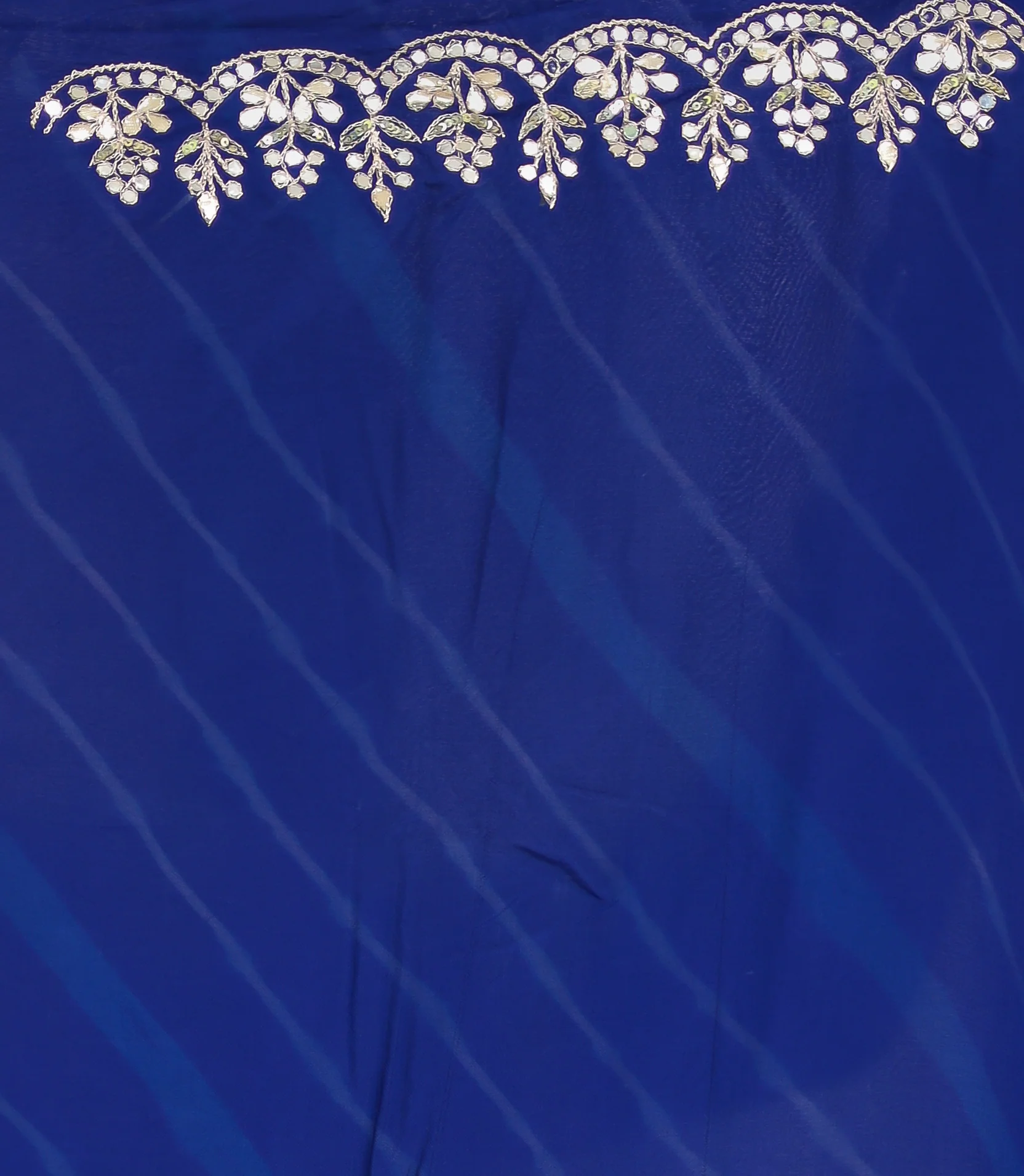 Leheriya Silk Saree with Timeless Aari and Gota Patti Embroidery - Image 14