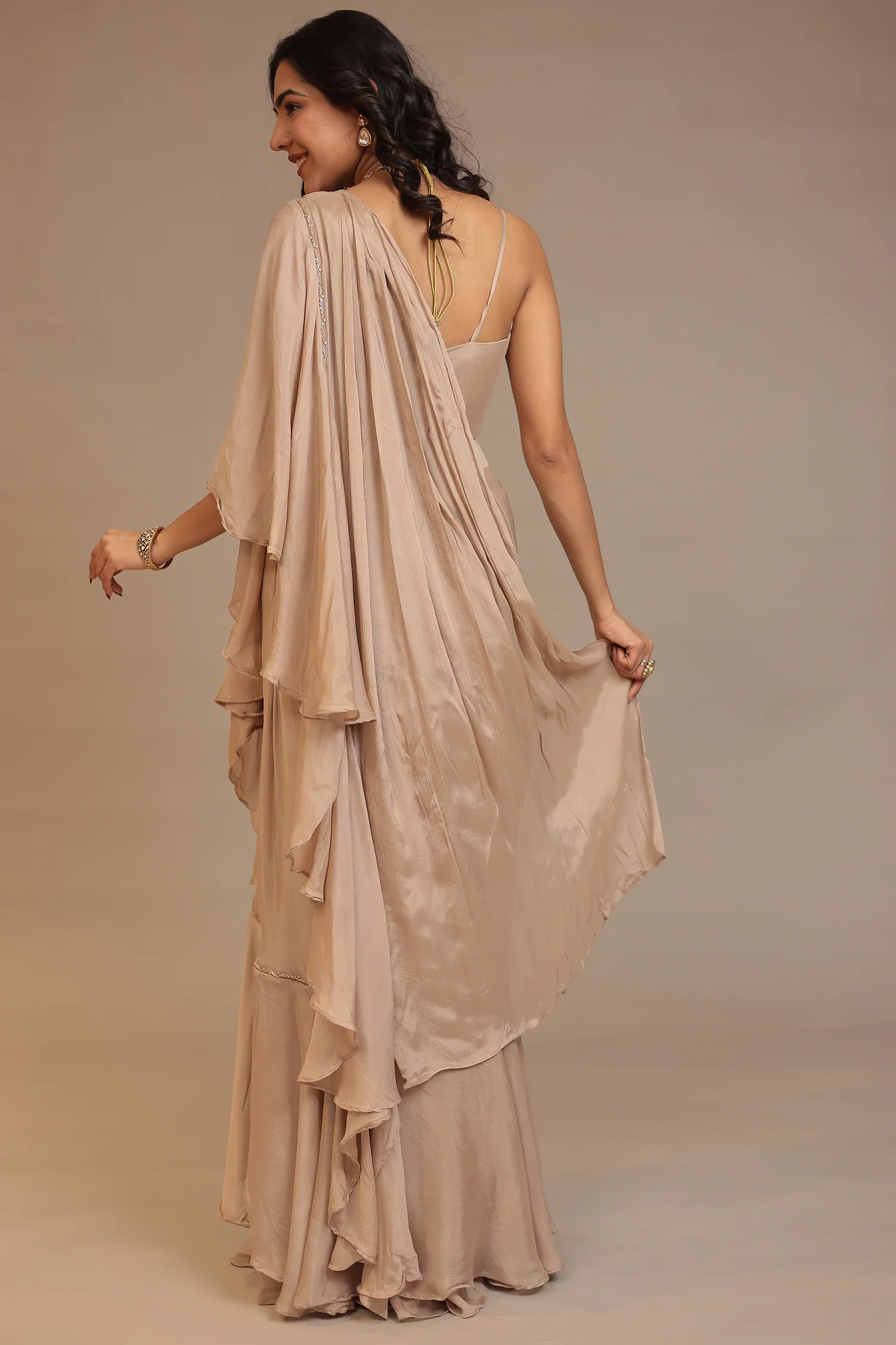 Silk Saree with Cutdana, Sequins work - Image 6
