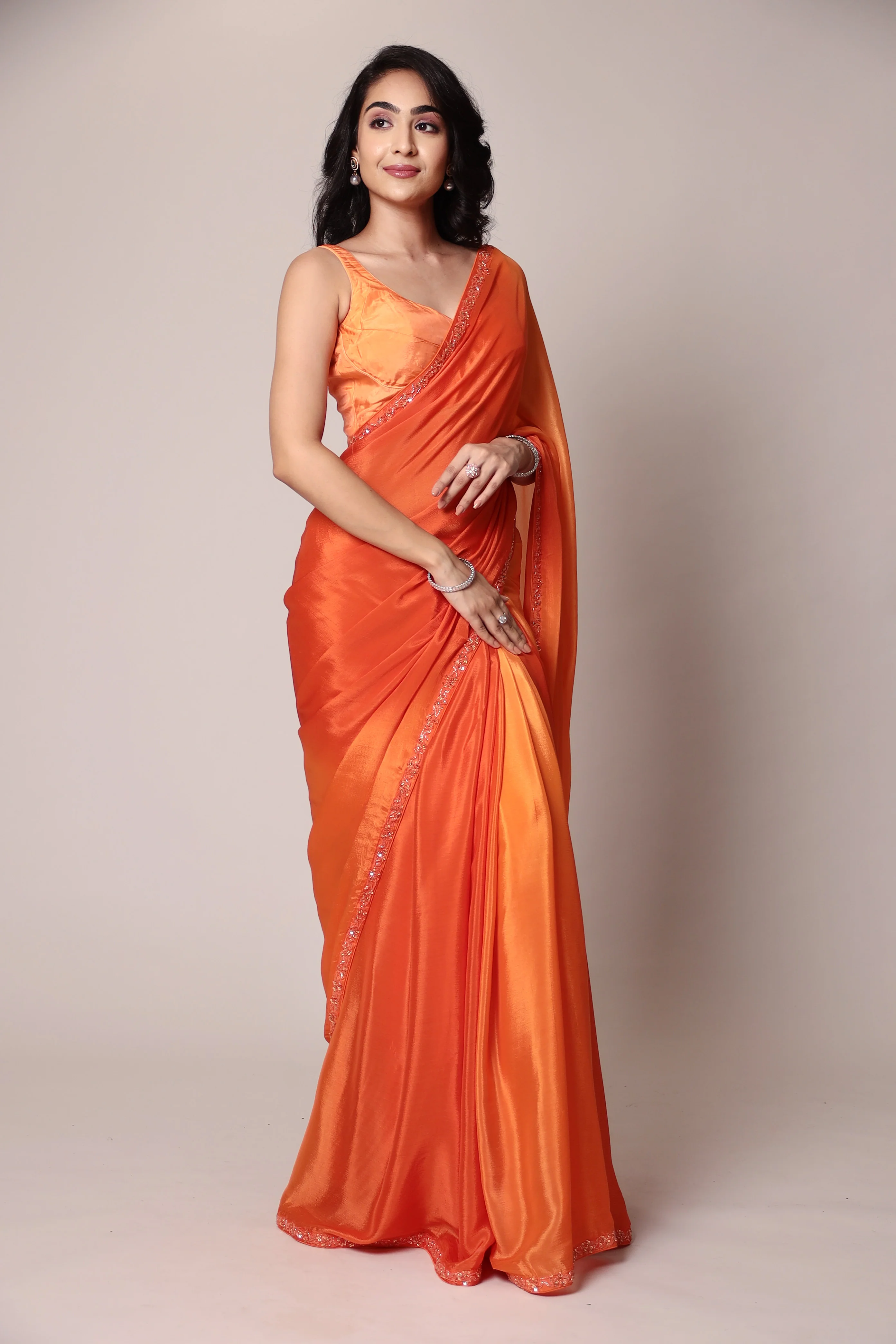 Exquisite Silk Saree adorned with intricate Cutdana embellishments. - Image 10