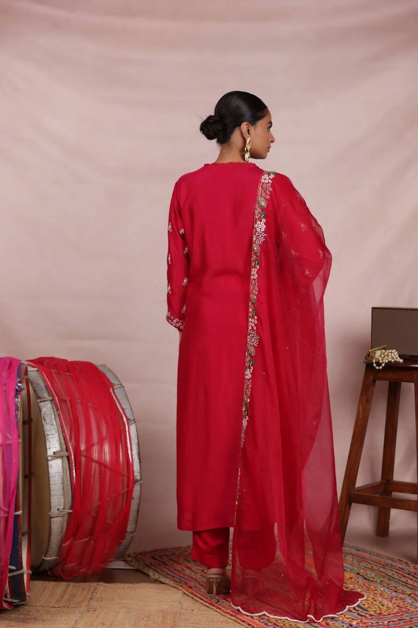Silk Straight Suit with Embroidered work - Image 5